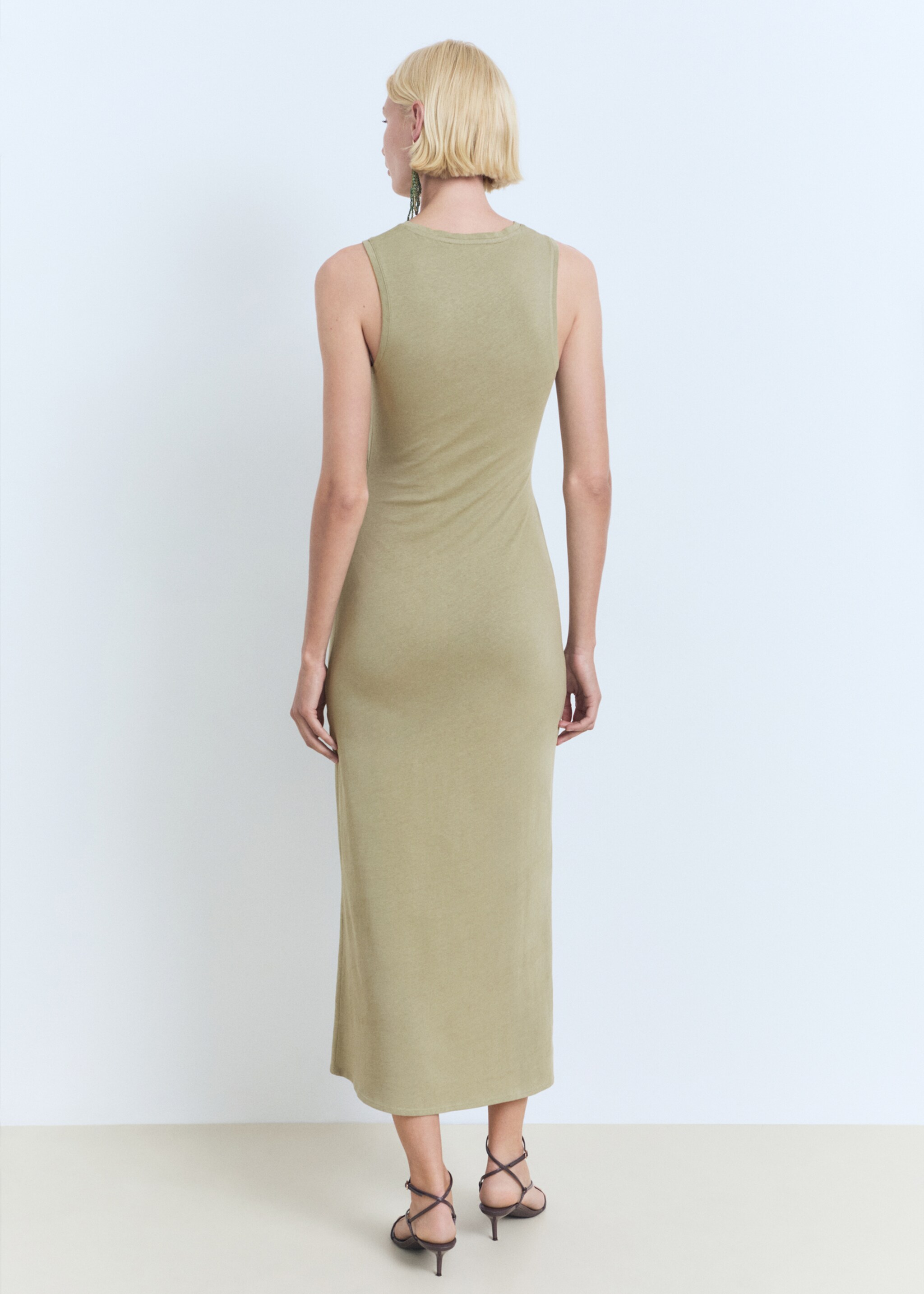 Vestido midi algodón nudo - Reverso del artículo