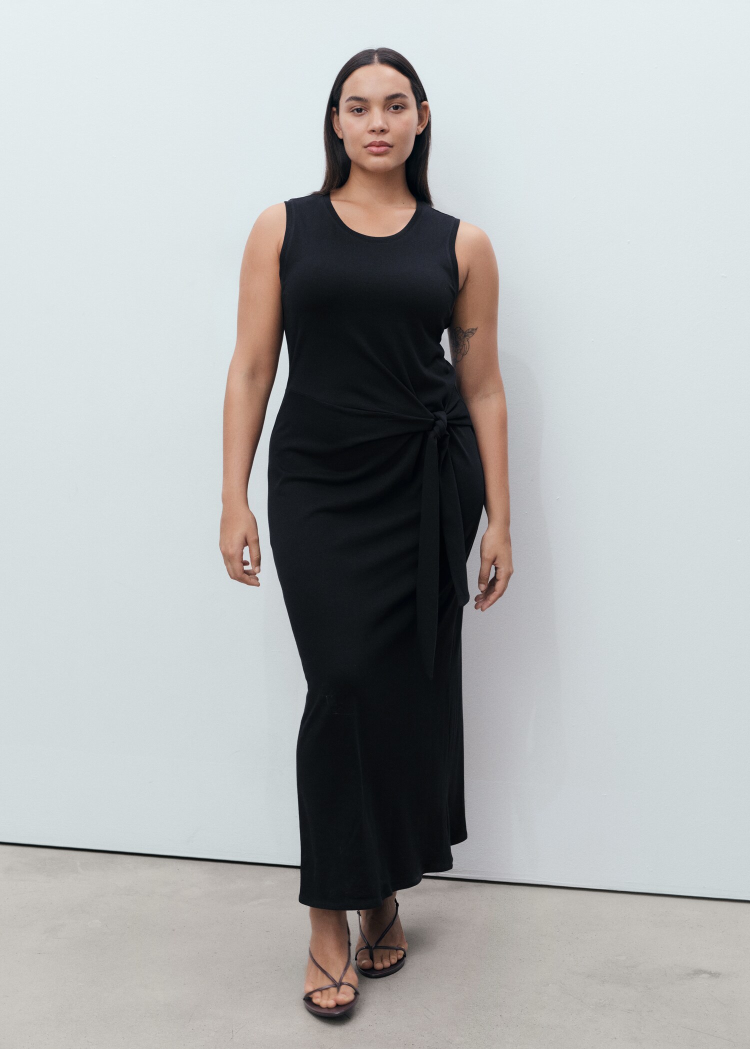Vestido midi de algodão com nó - Pormenor do artigo 3