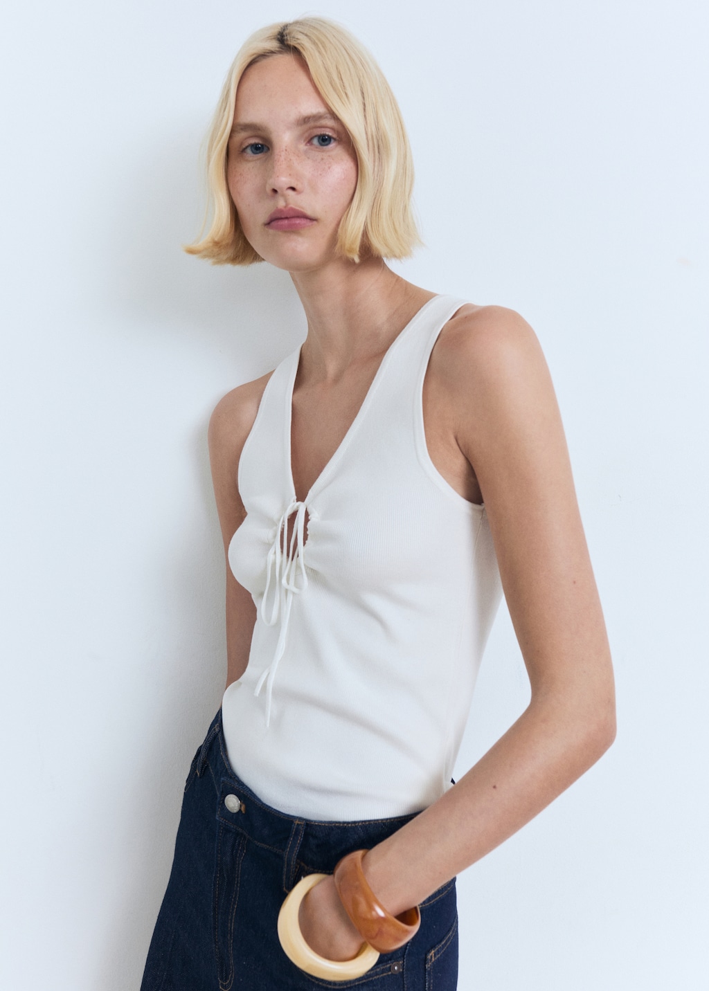 Mango Bow knit top