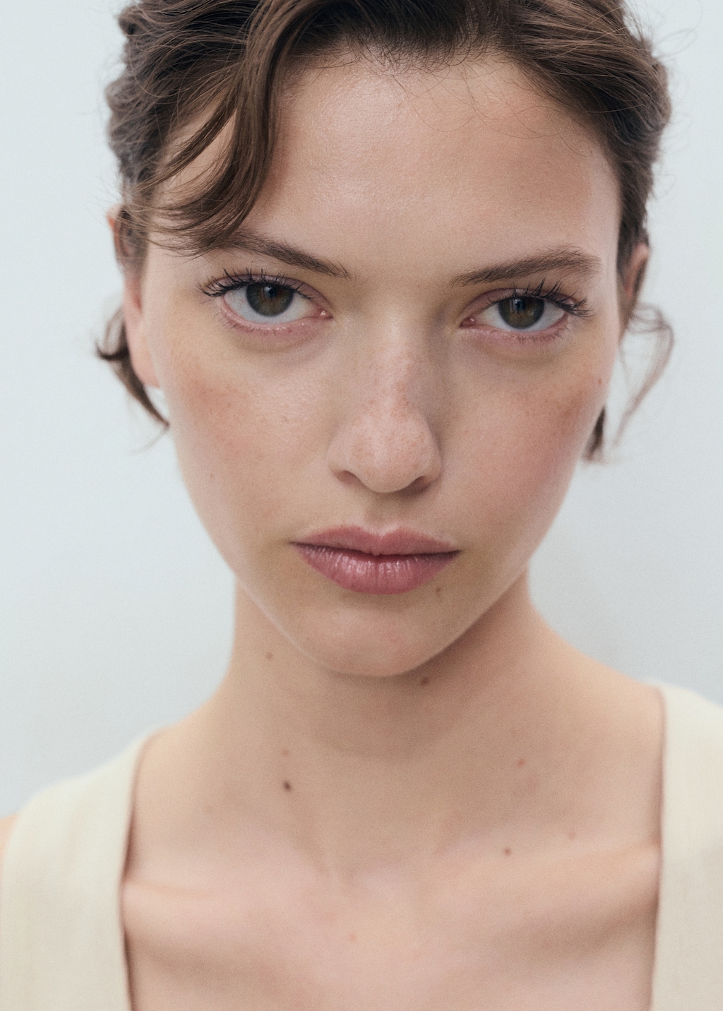 Flared dress combined fabric