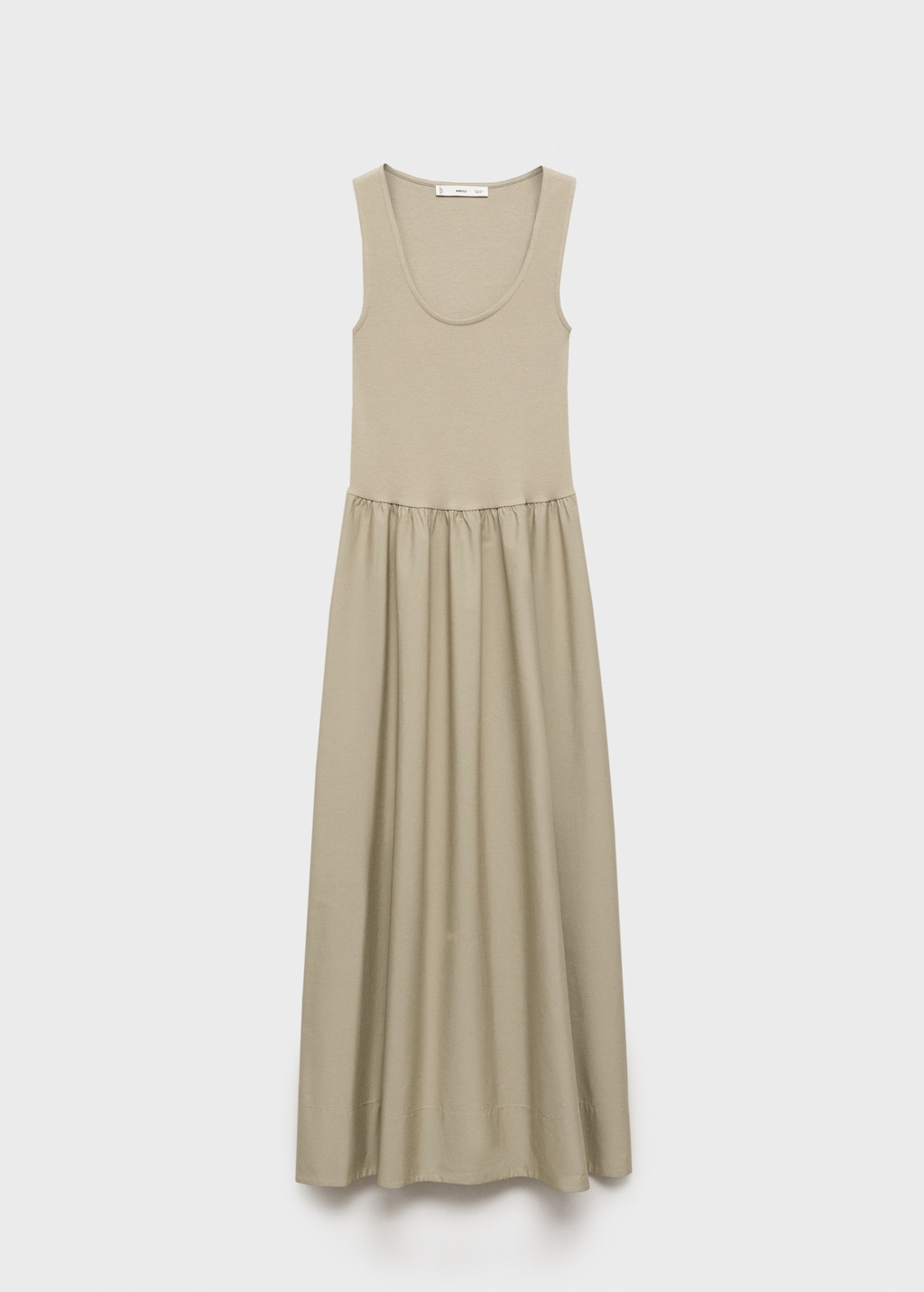 Flared dress in combined fabric - image 5