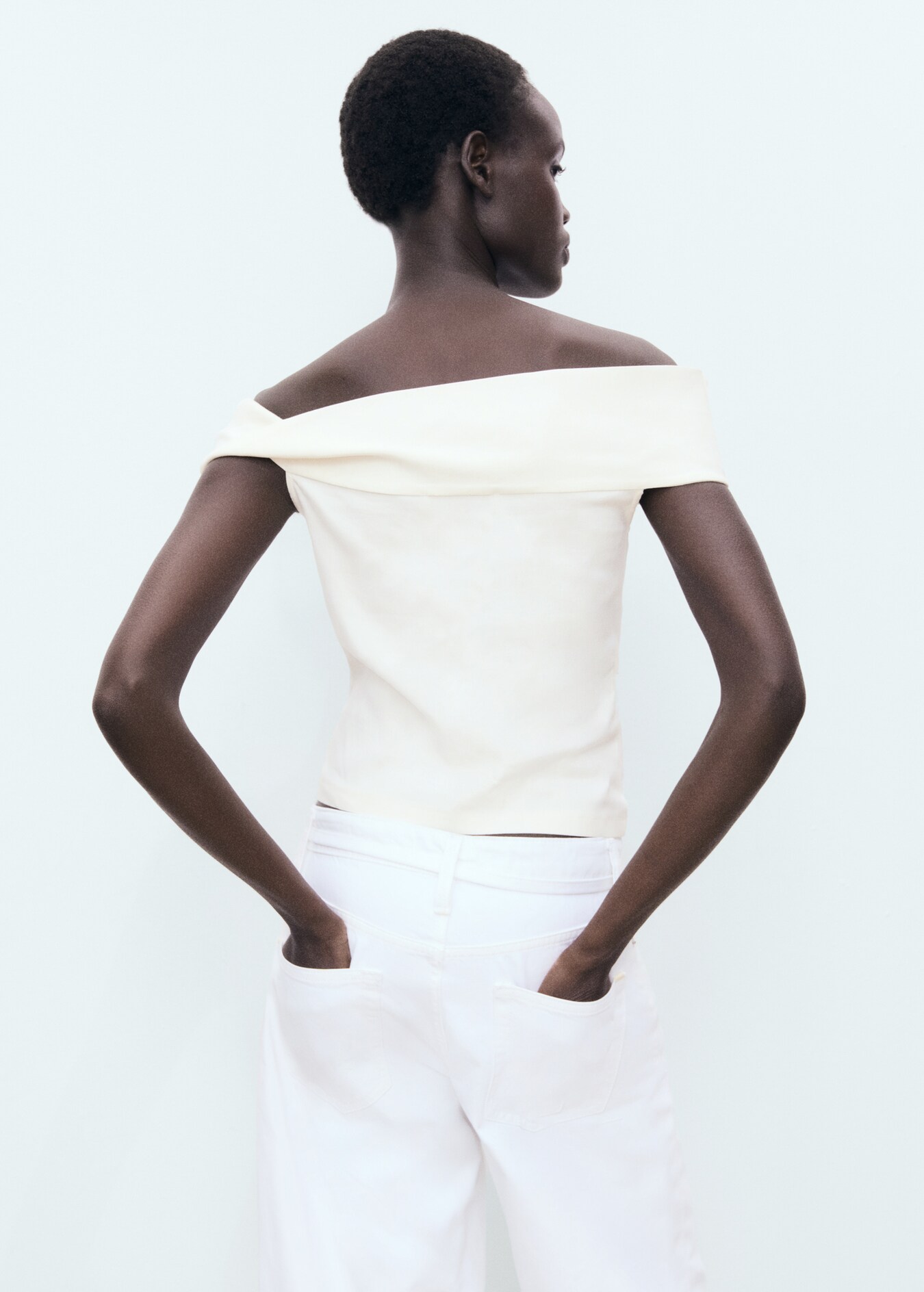 Asymmetrical Strapless Top