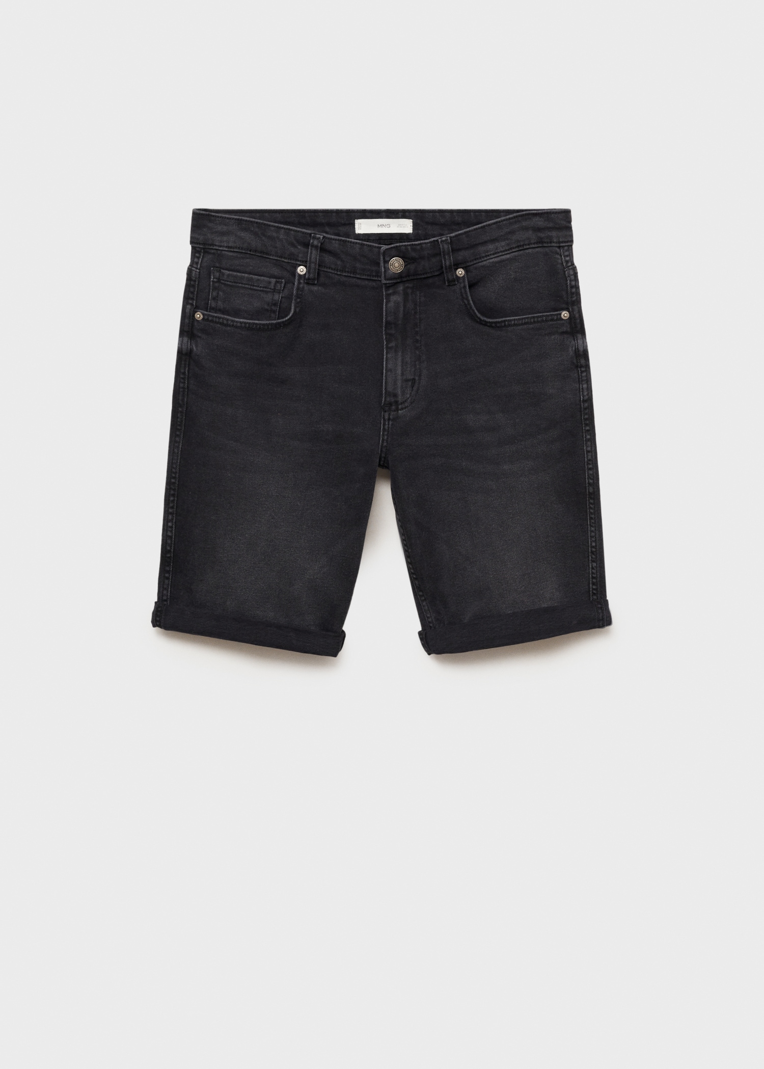Slim-fit denim bermuda shorts - Article without model