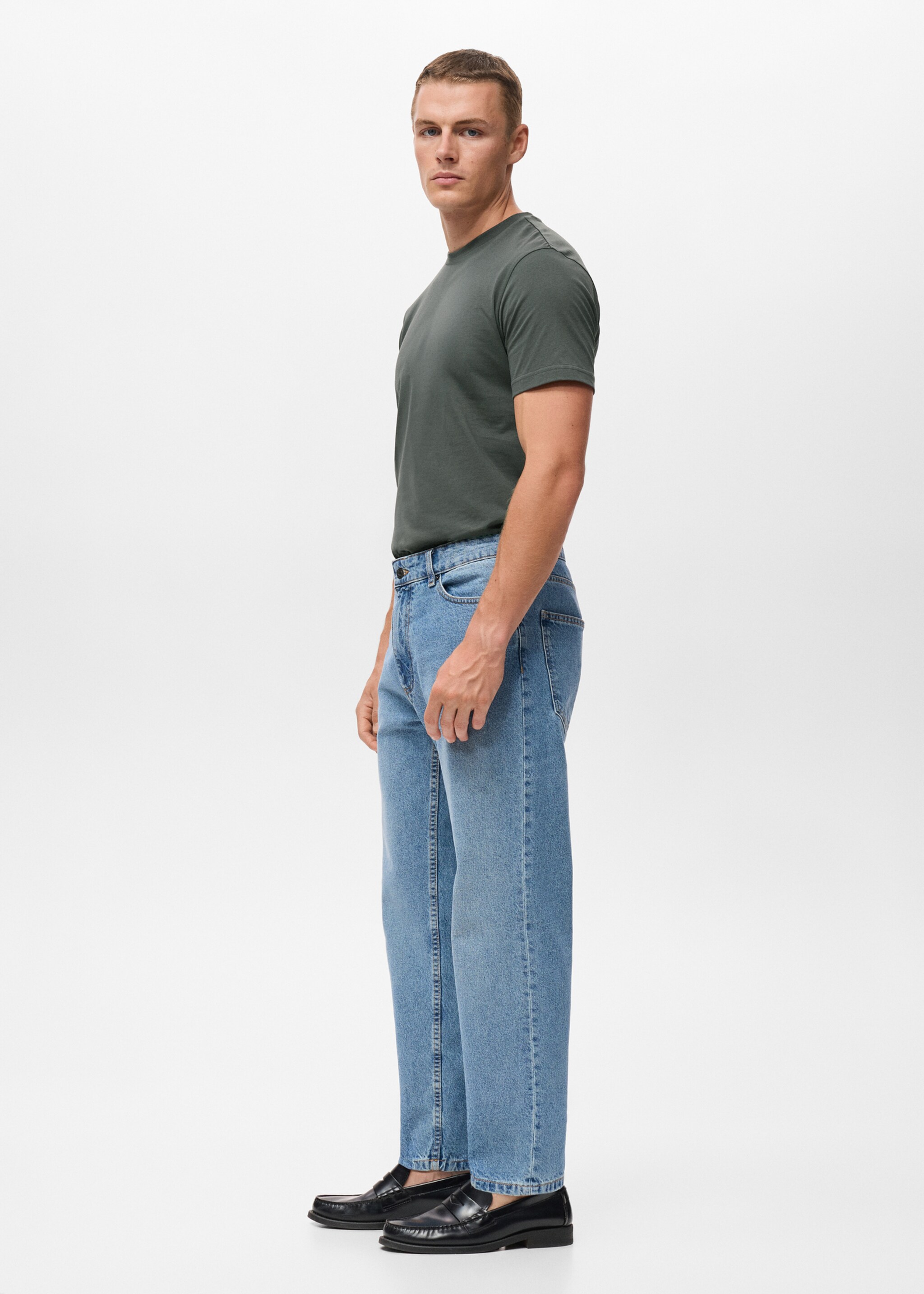 T-shirt slim-fit 100 % coton - Détail de l'article 2, Marron moyen. Ref: 17031230-00.