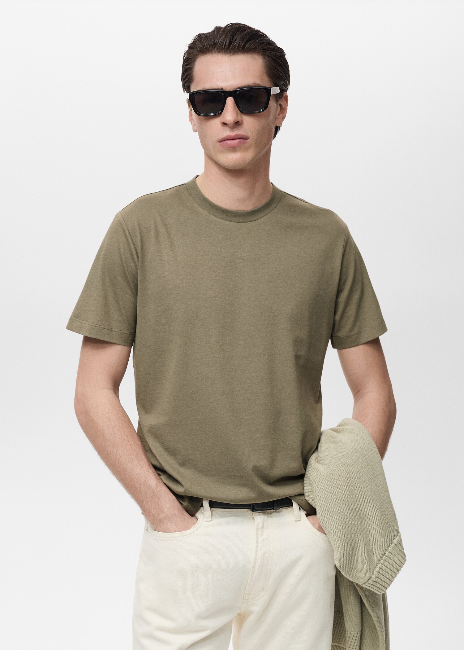 100% cotton slim-fit t-shirt - Medium plane