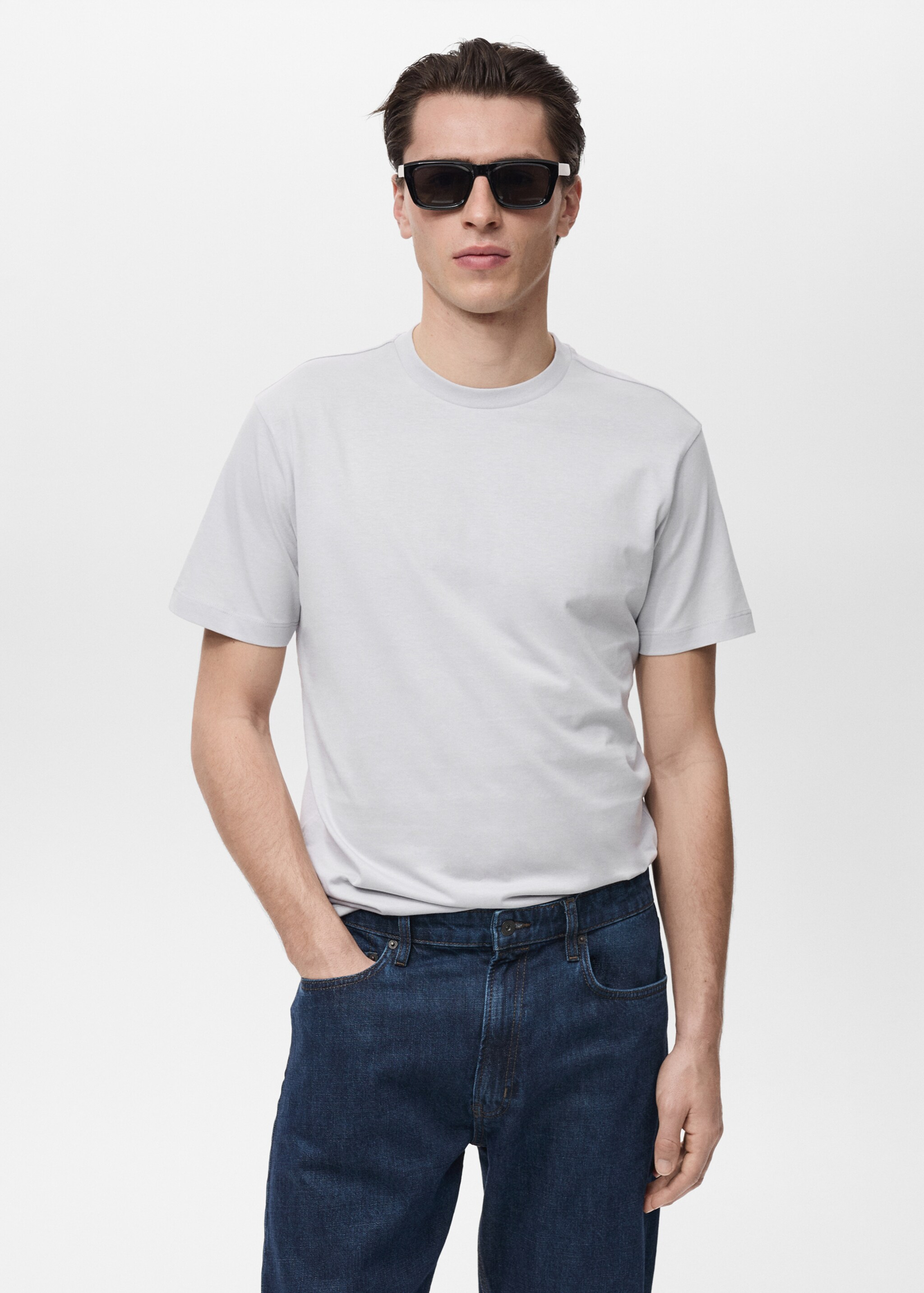 T-shirt slim-fit 100 % coton - Plan moyen