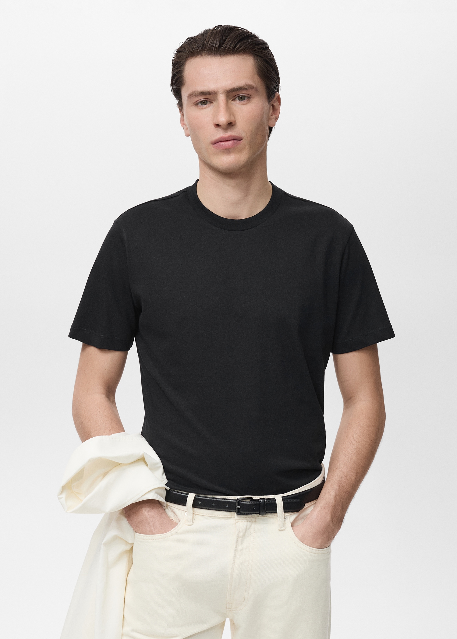 100% cotton slim-fit t-shirt - Medium plane
