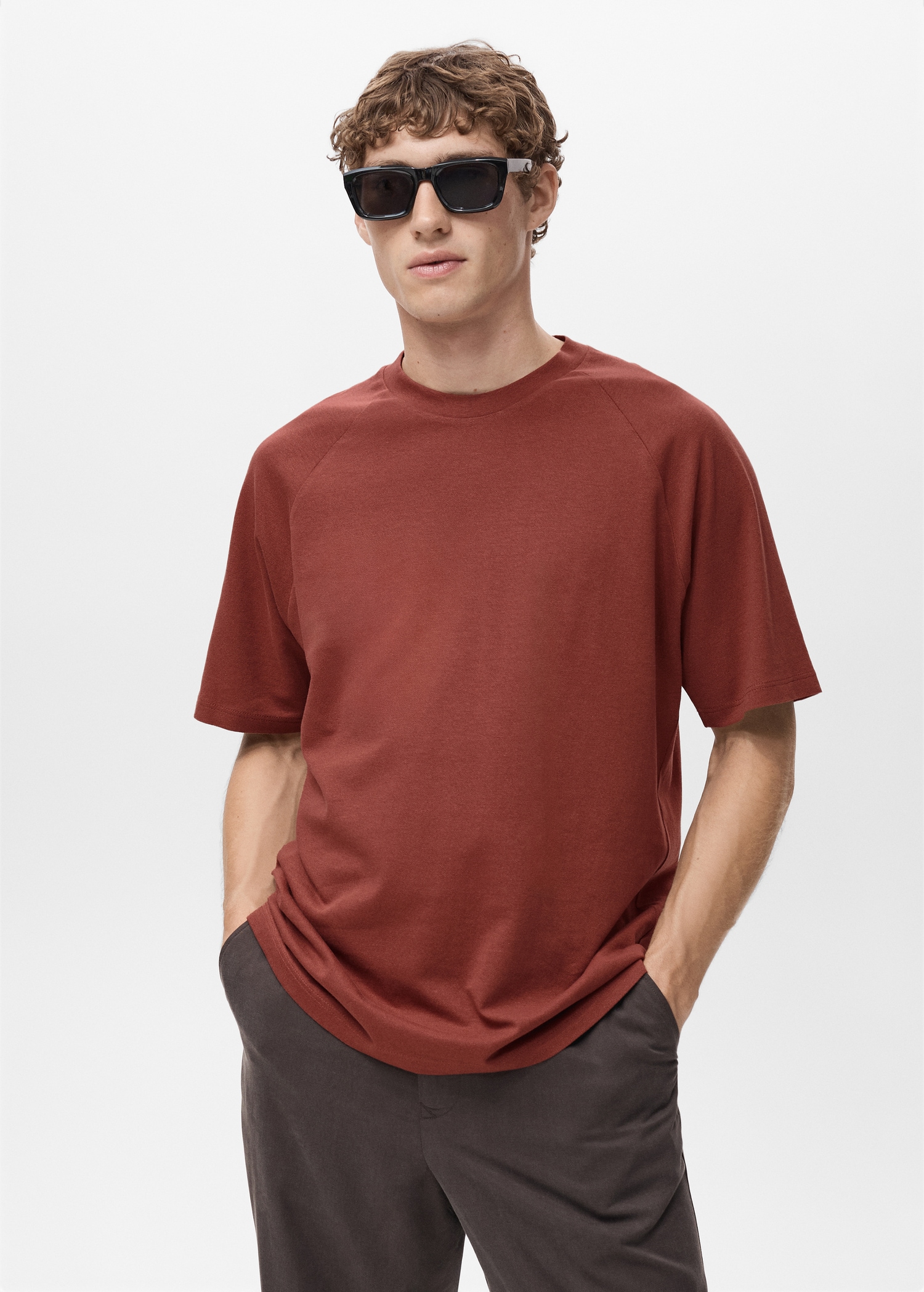 Relaxed-fit cotton-linen t-shirt - Medium plane