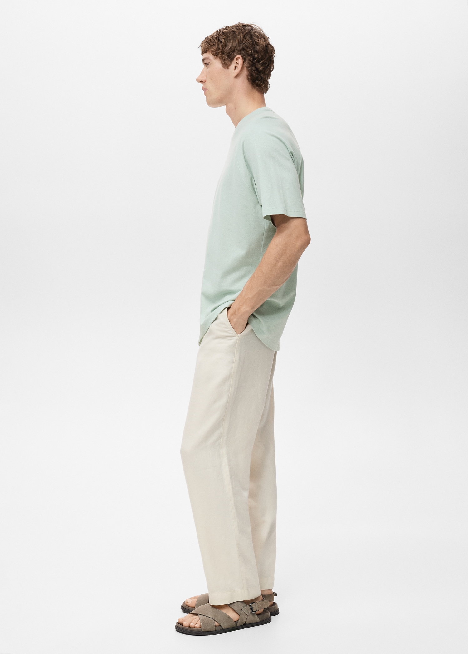Relaxed-fit cotton-linen t-shirt - Details of the article 2