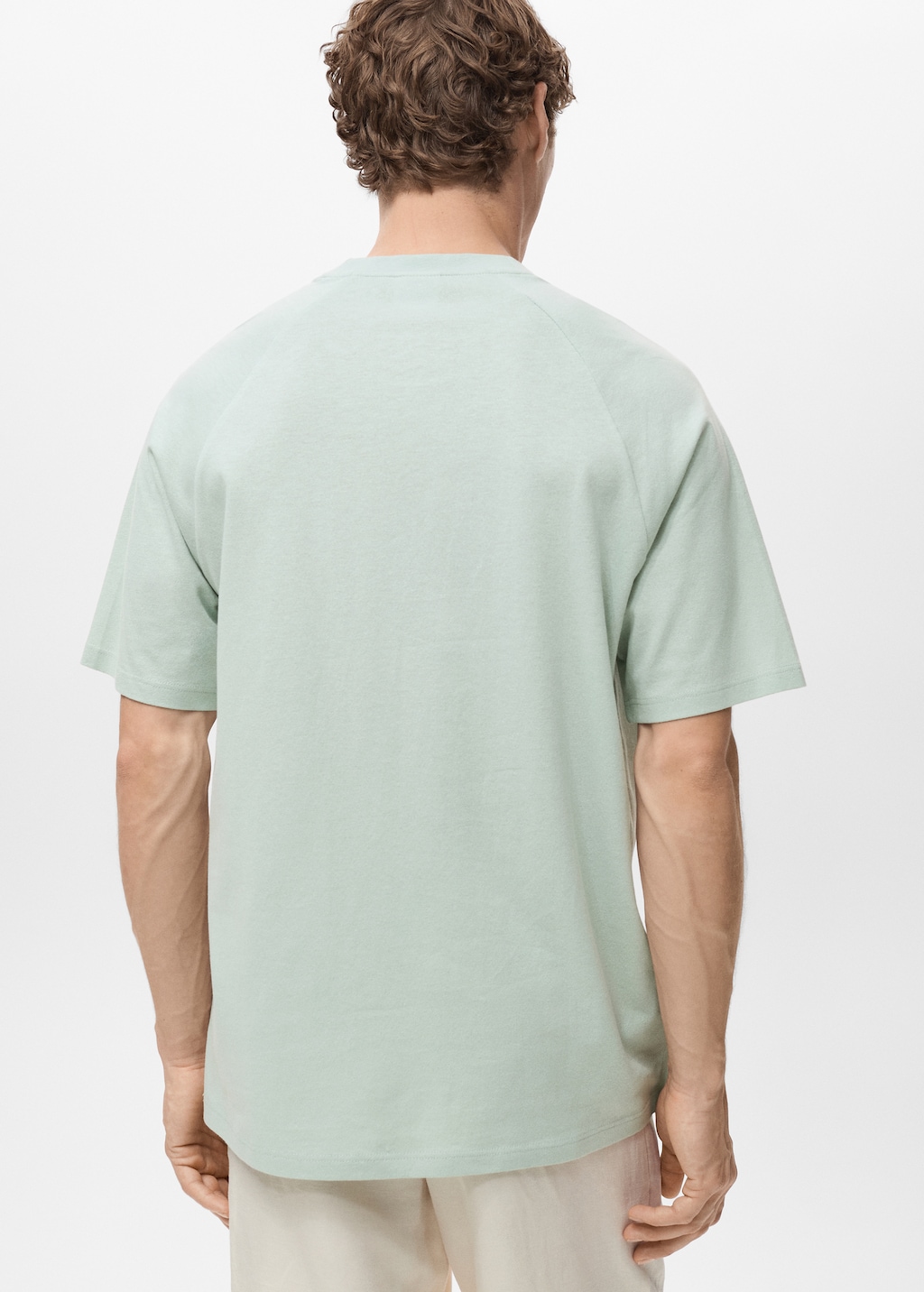 Relaxed-fit cotton-linen t-shirt - Men | MANGO USA