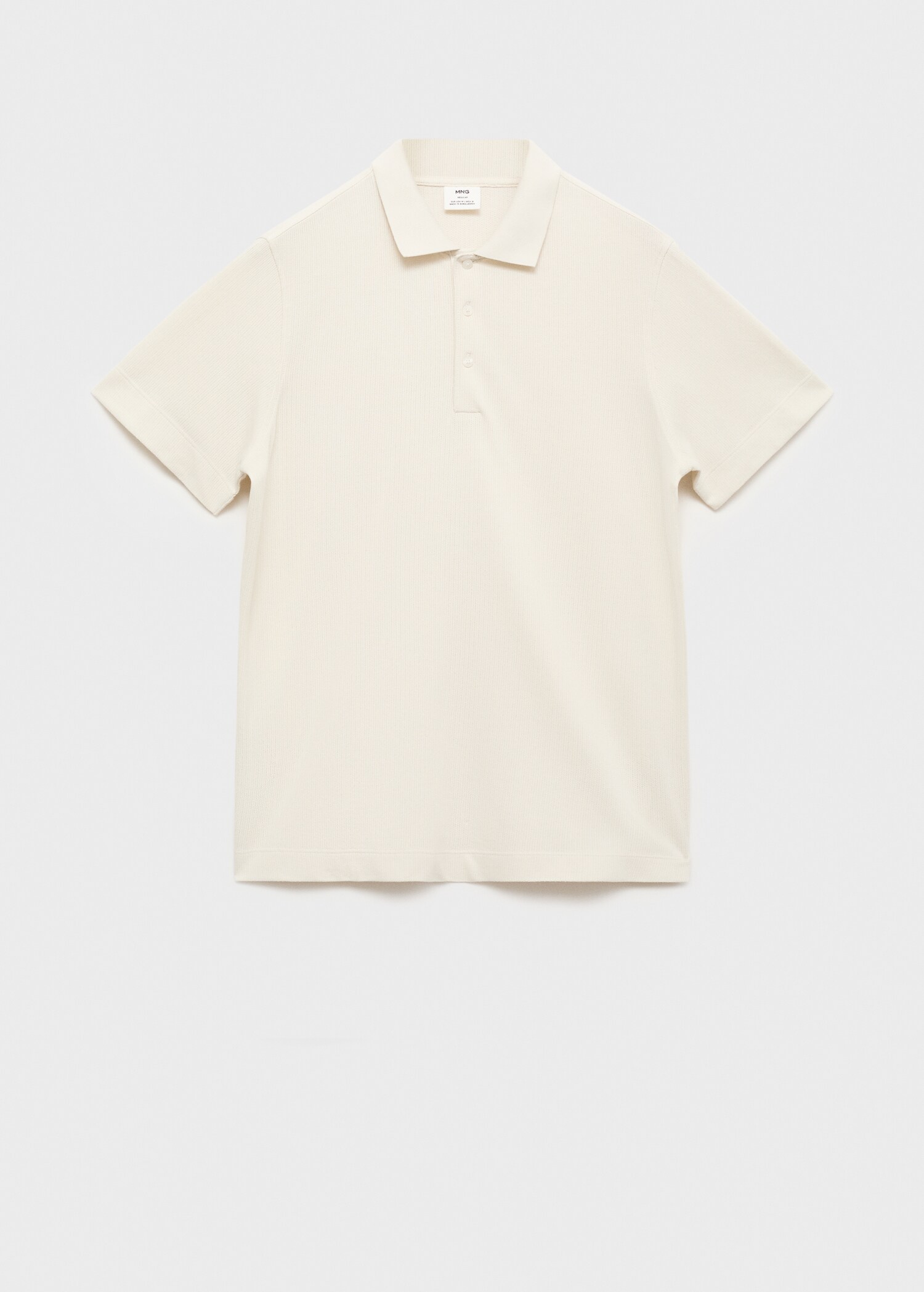 Fine rib-knit polo shirt - Article without model