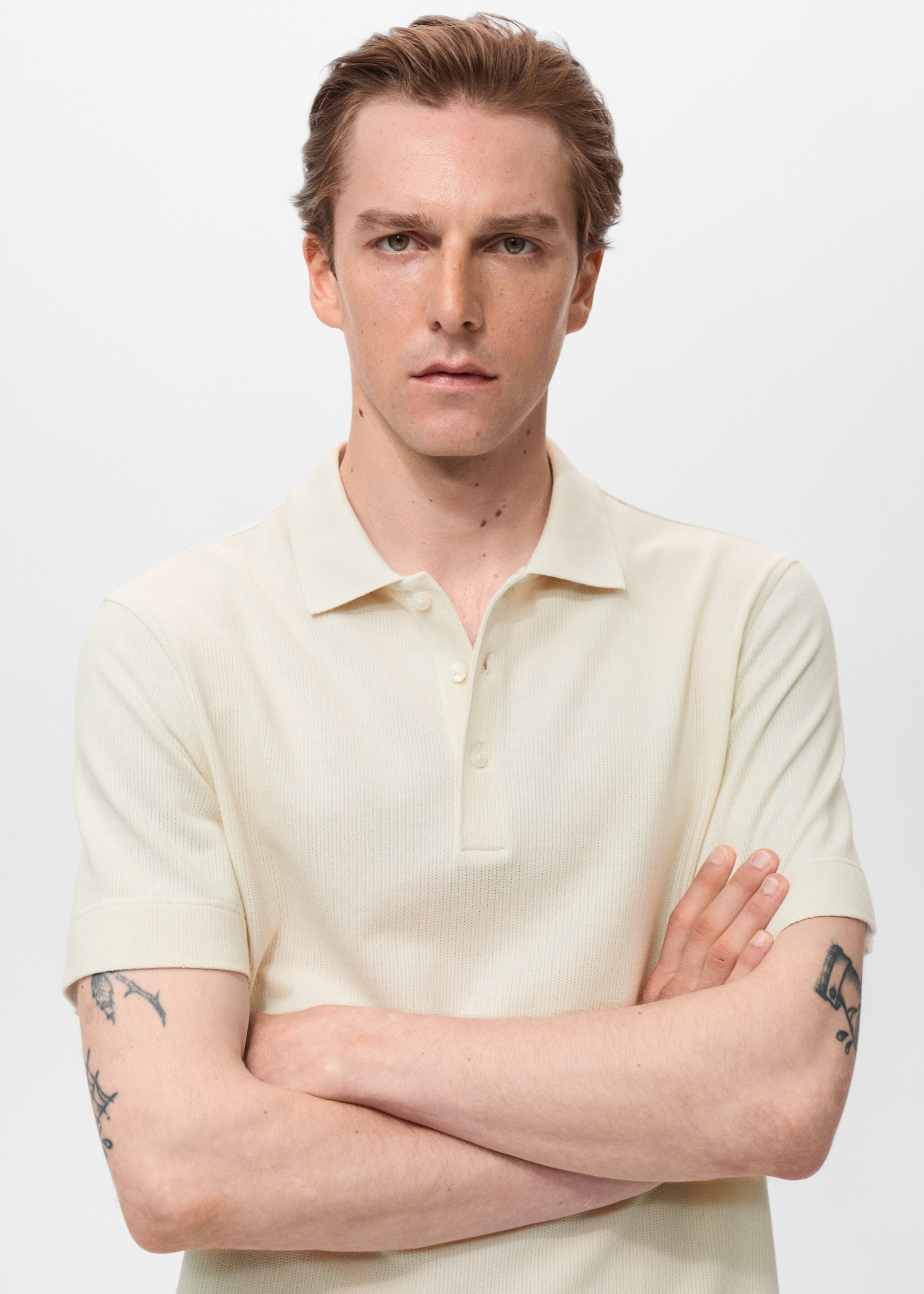 Polo maille fine côtelée - Détail de l'article 1