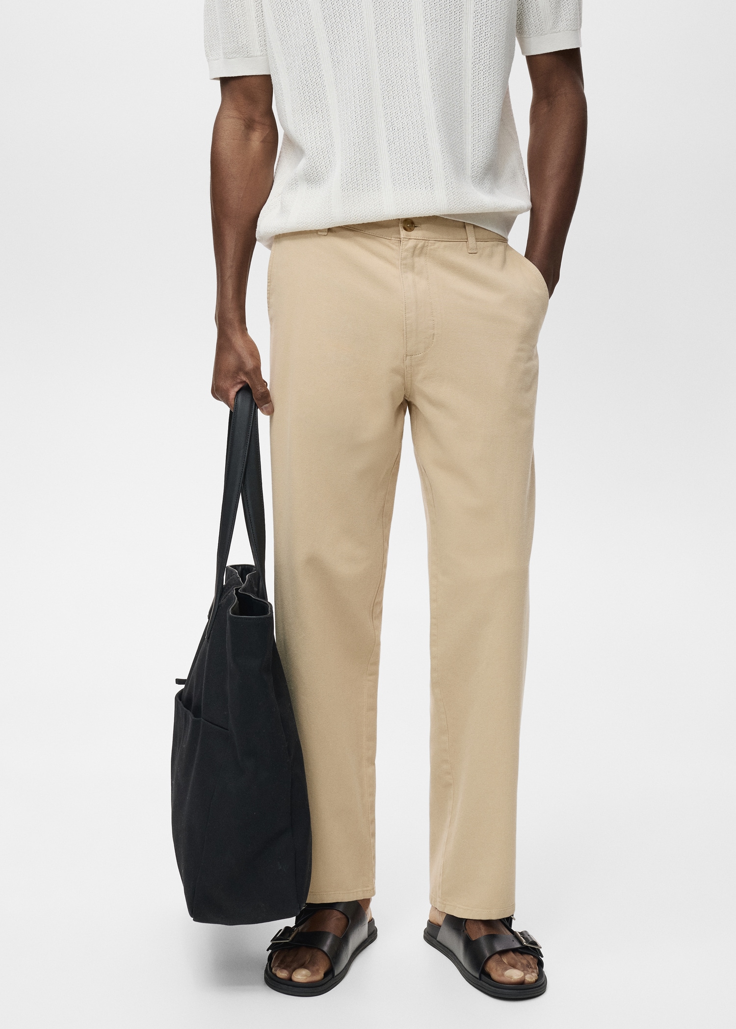 Jeans algodón lino regular fit - Plano medio