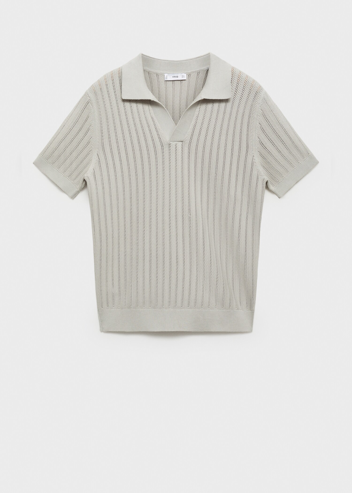 Fine-knit herringbone polo shirt - Article without model