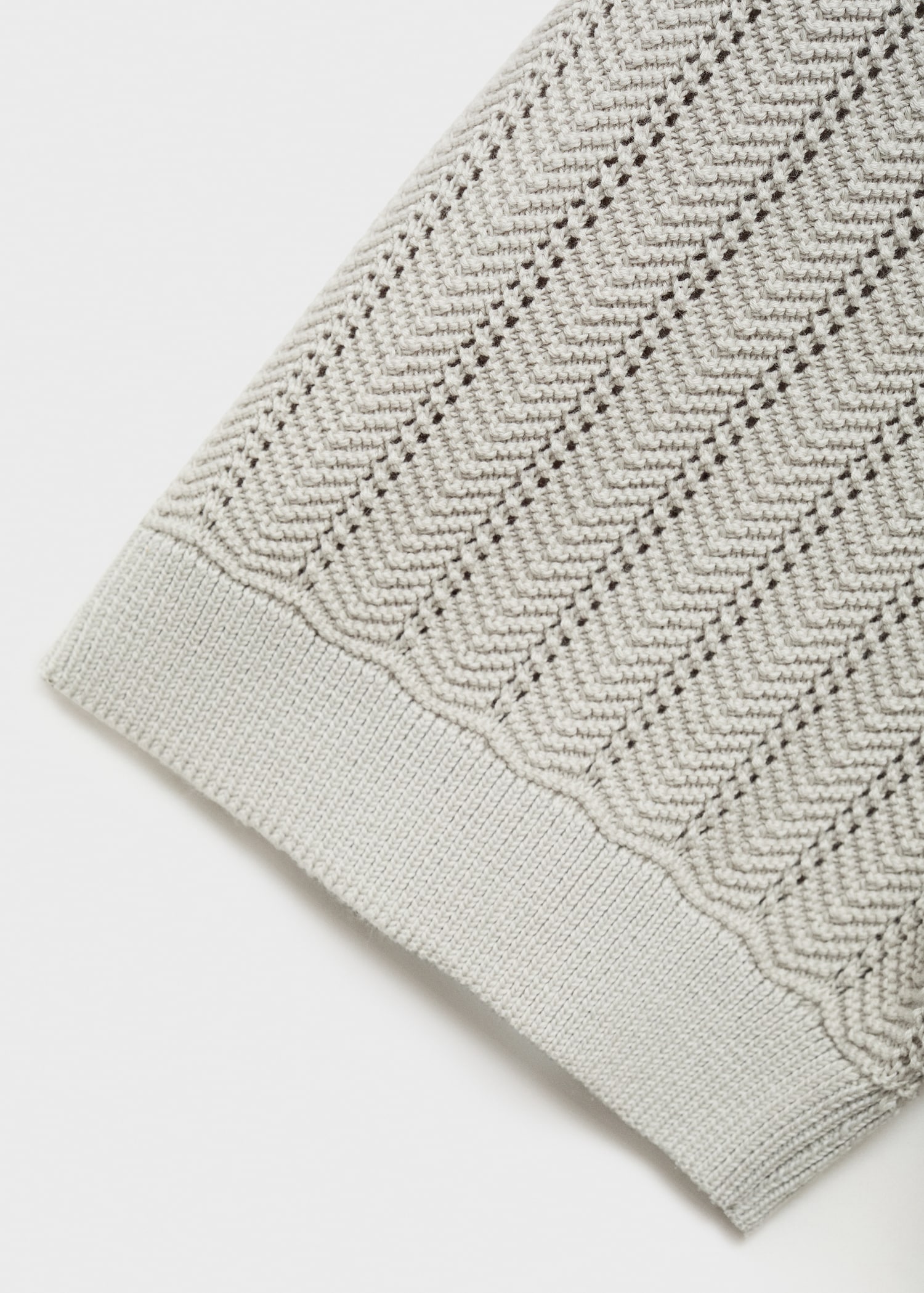 Fine-knit herringbone polo shirt - Details of the article 0