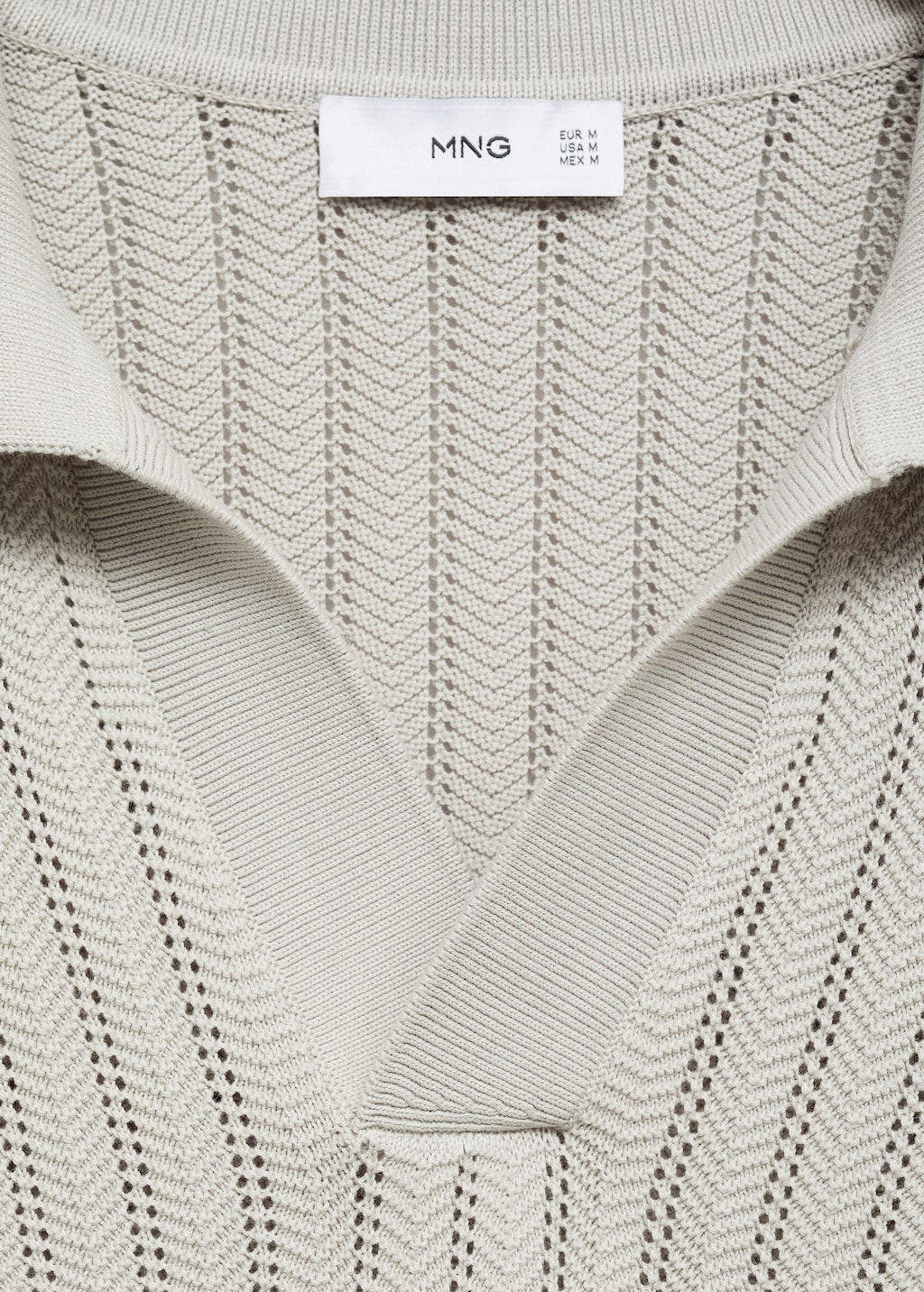 Fine-knit herringbone polo shirt