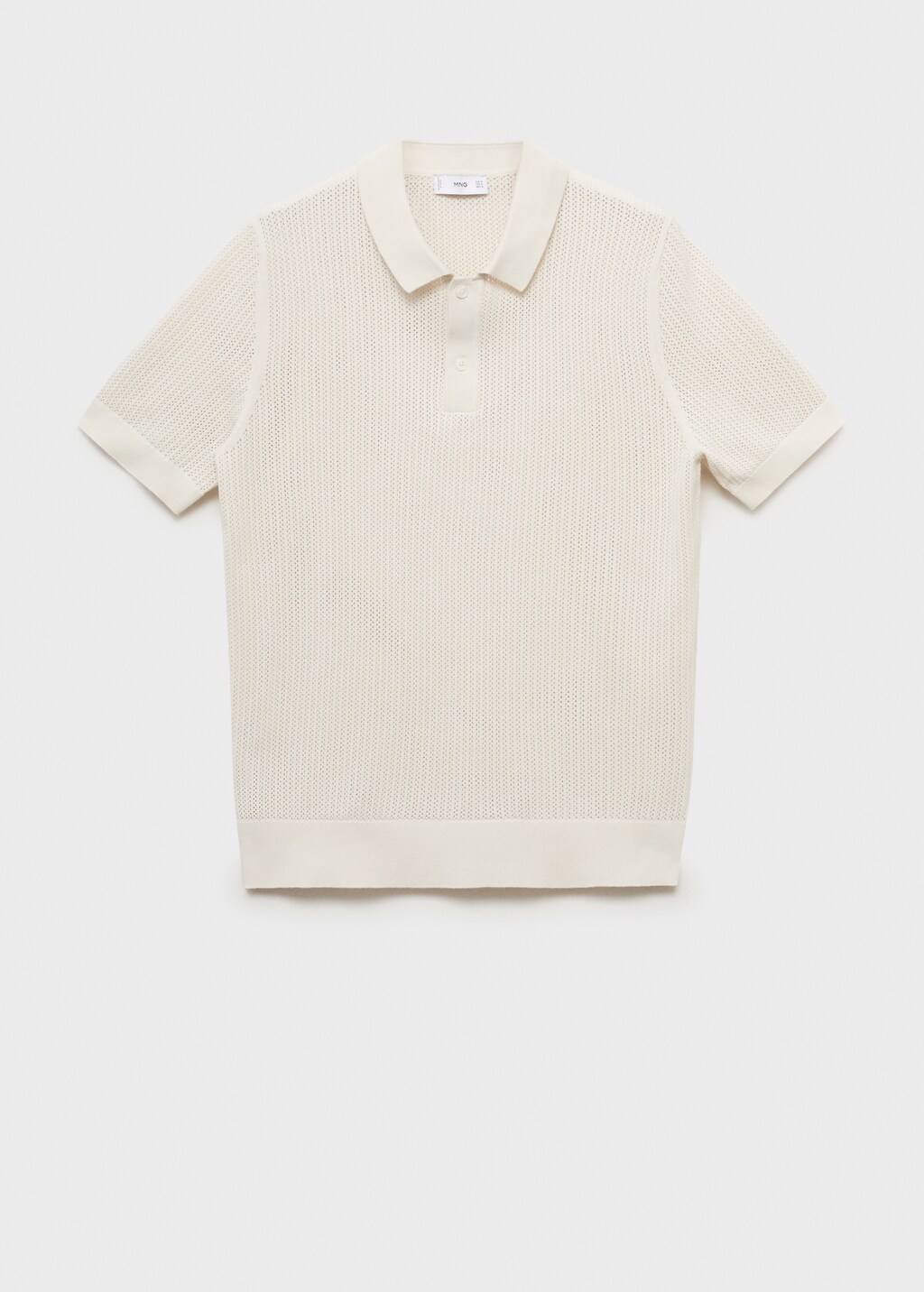 Openwork knitted cotton polo shirt - Men | MANGO USA