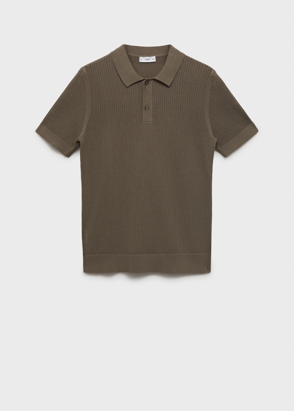 Knitted cotton polo shirt with lace pattern