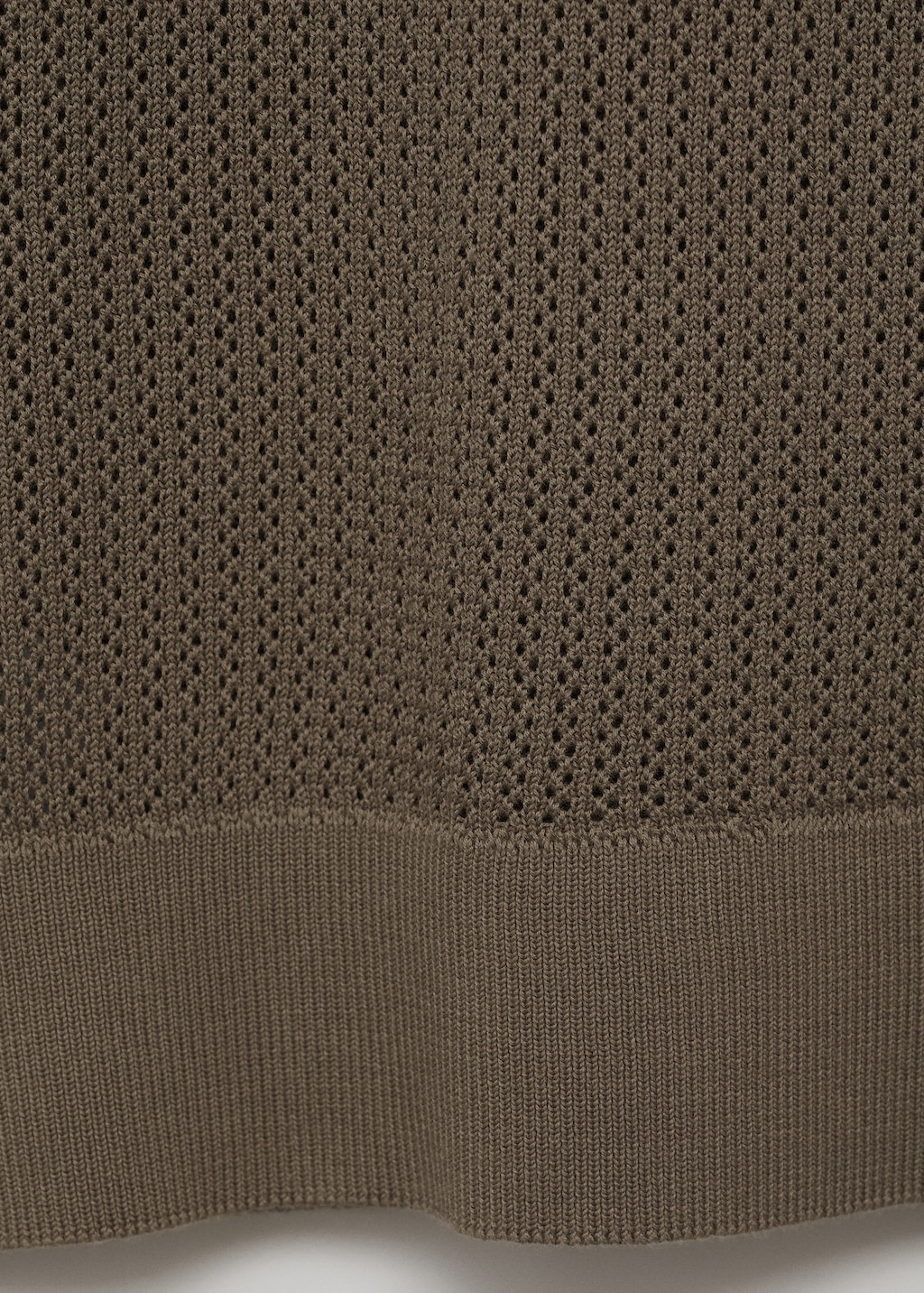 Knitted cotton polo shirt with lace pattern