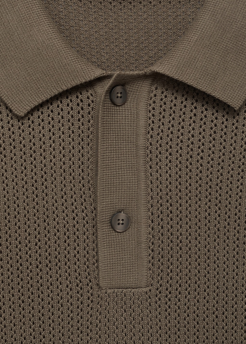 Knitted cotton polo shirt with lace pattern