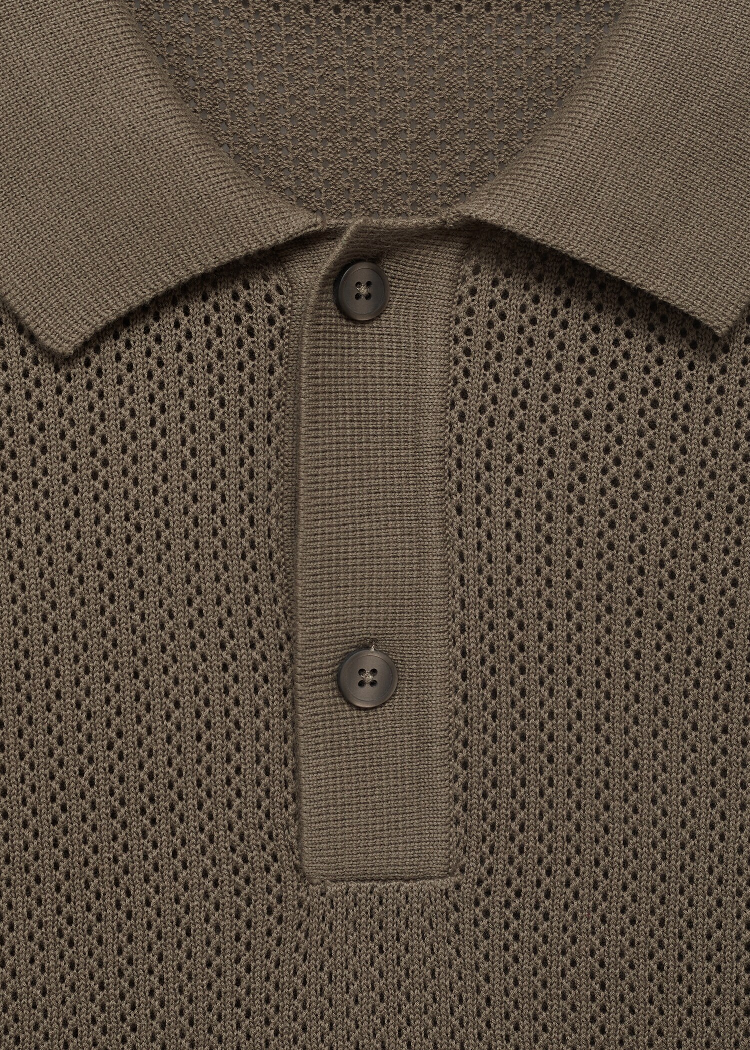 Openwork knitted cotton polo shirt - Details of the article 8