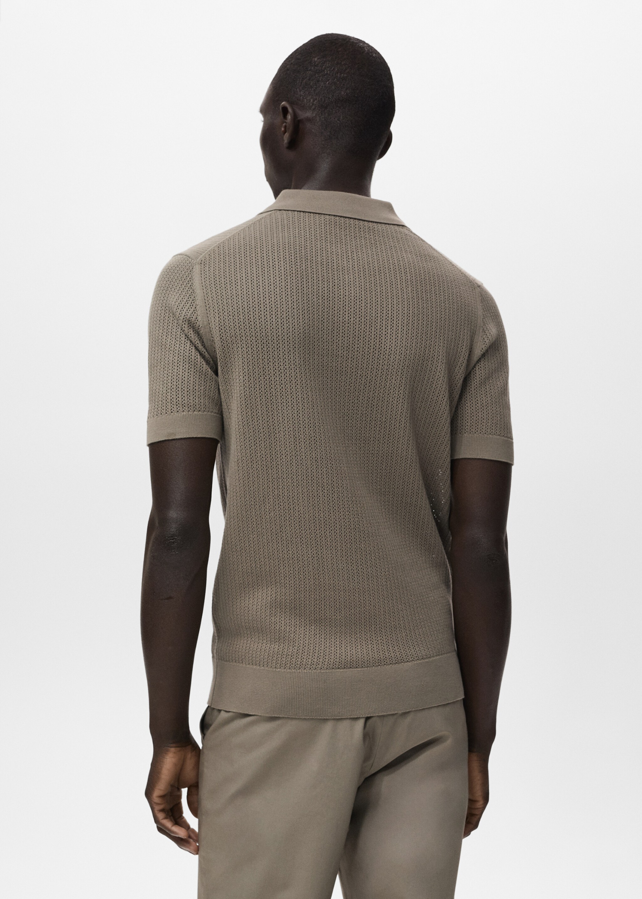 Katoenen ajour poloshirt - Achterkant van het artikel