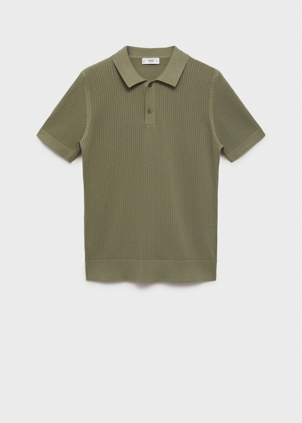 Openwork knitted cotton polo shirt | MANGO Thailand