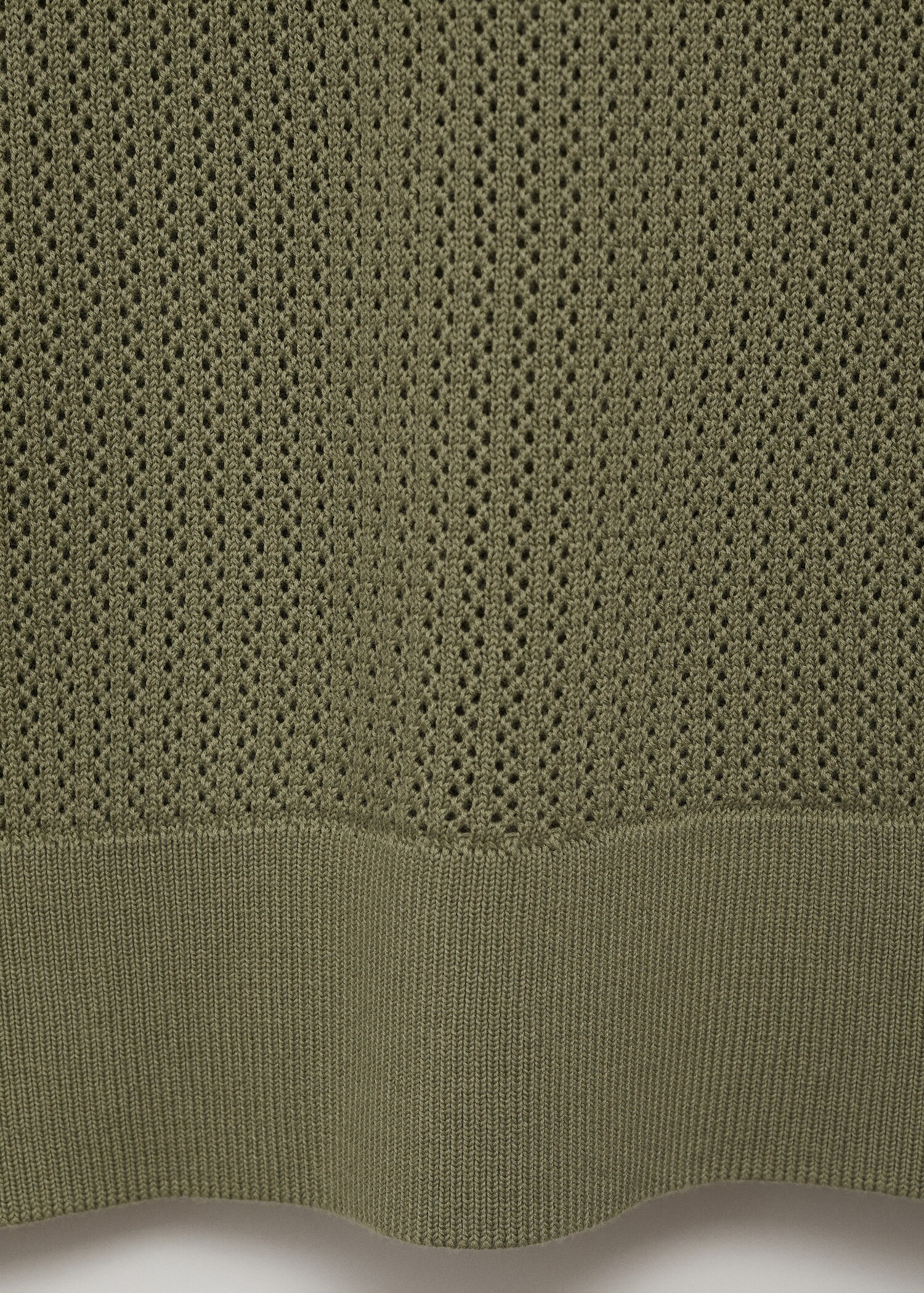 Polo din tricot ajurat din bumbac - Detaliu al articolului 0