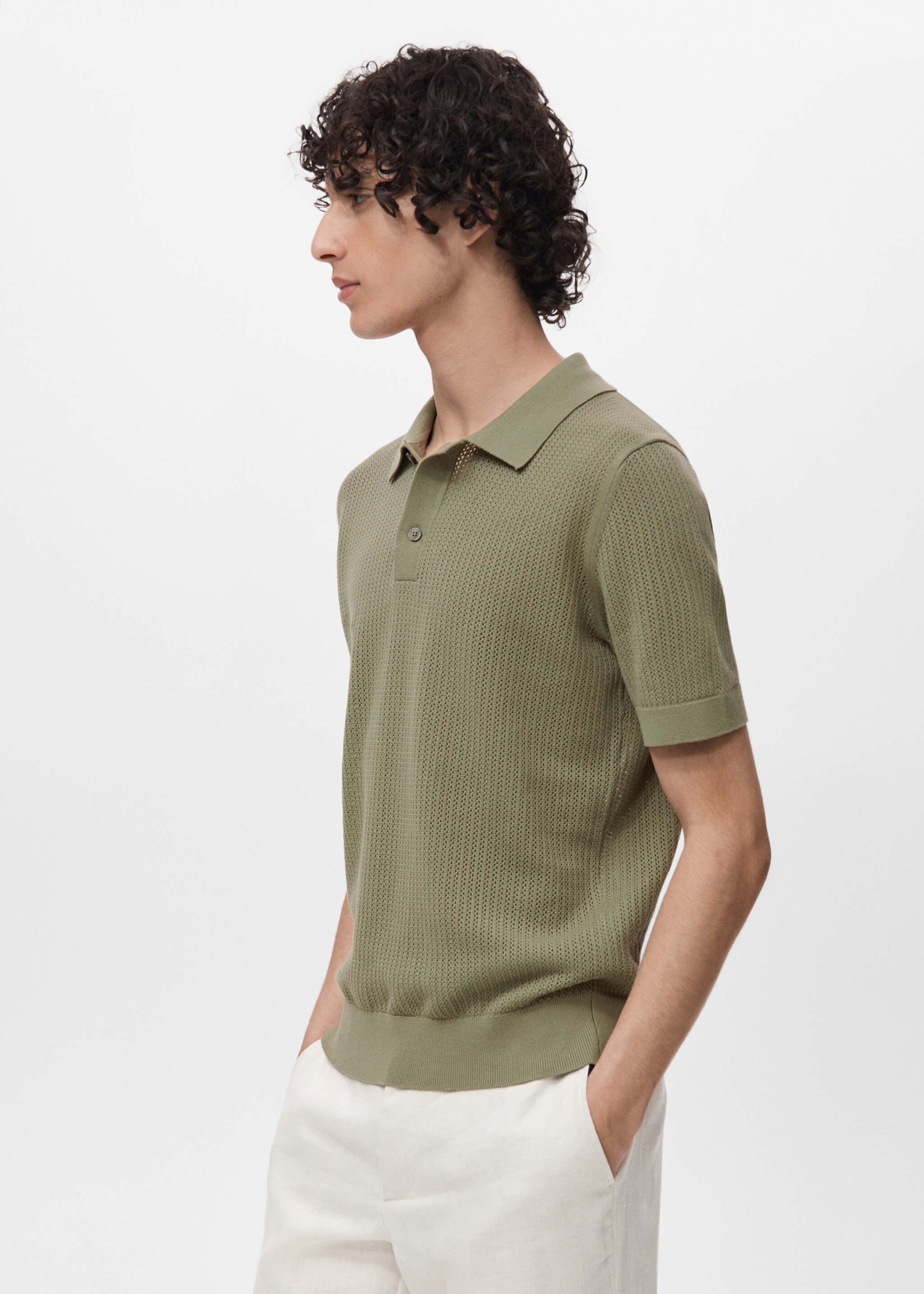 Katoenen ajour poloshirt - Detail van het artikel 2