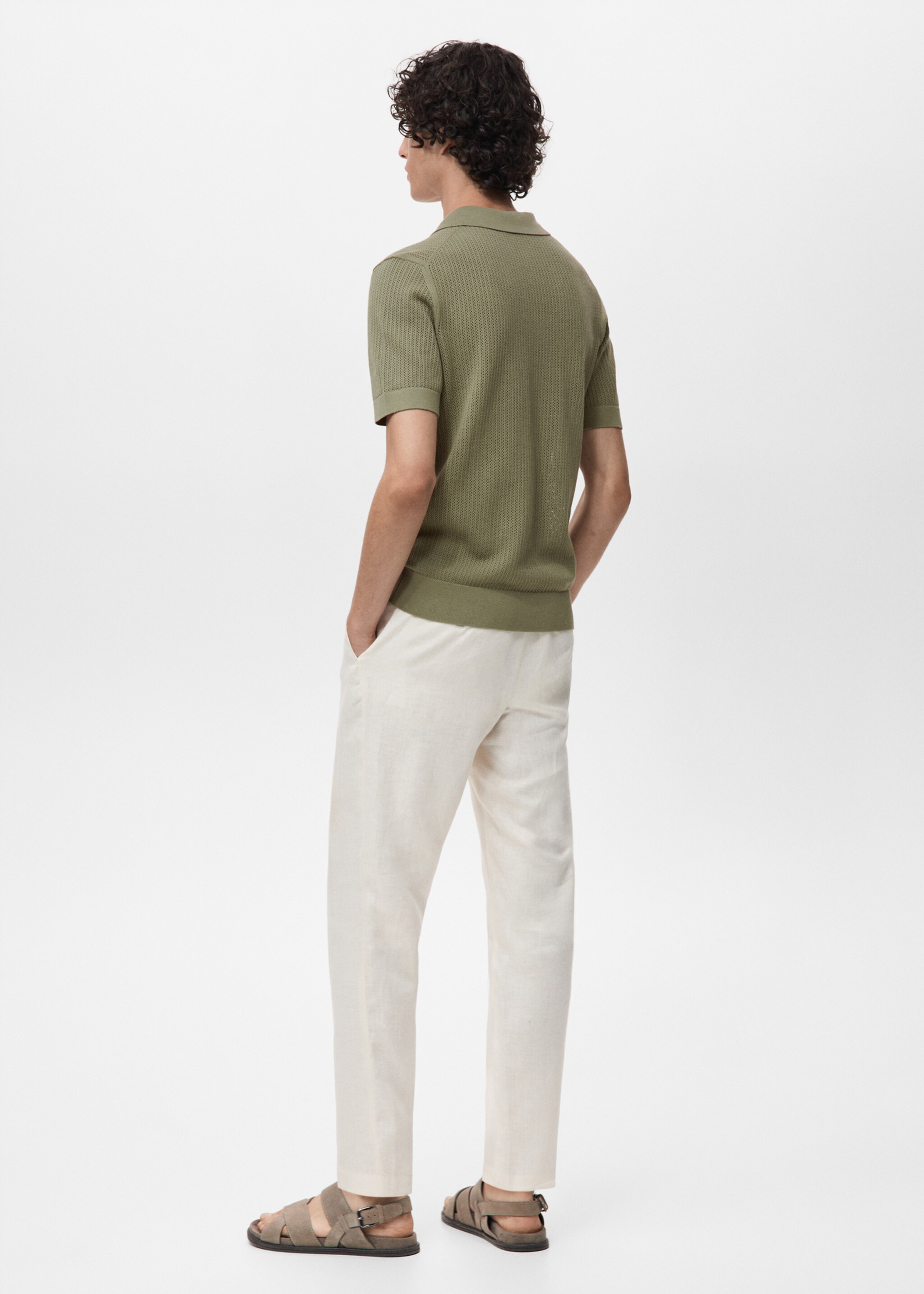 Katoenen ajour poloshirt - Achterkant van het artikel