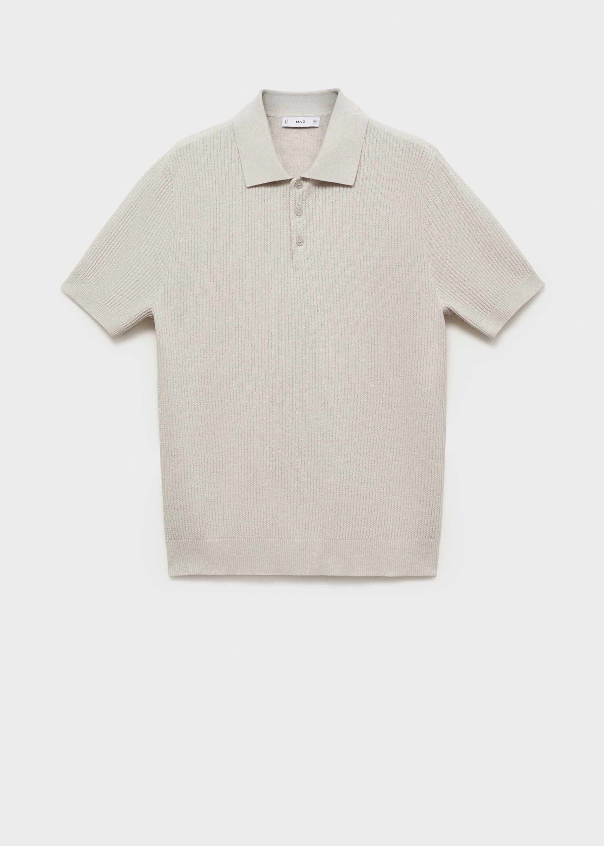 Ribbed knit polo shirt - Article without model