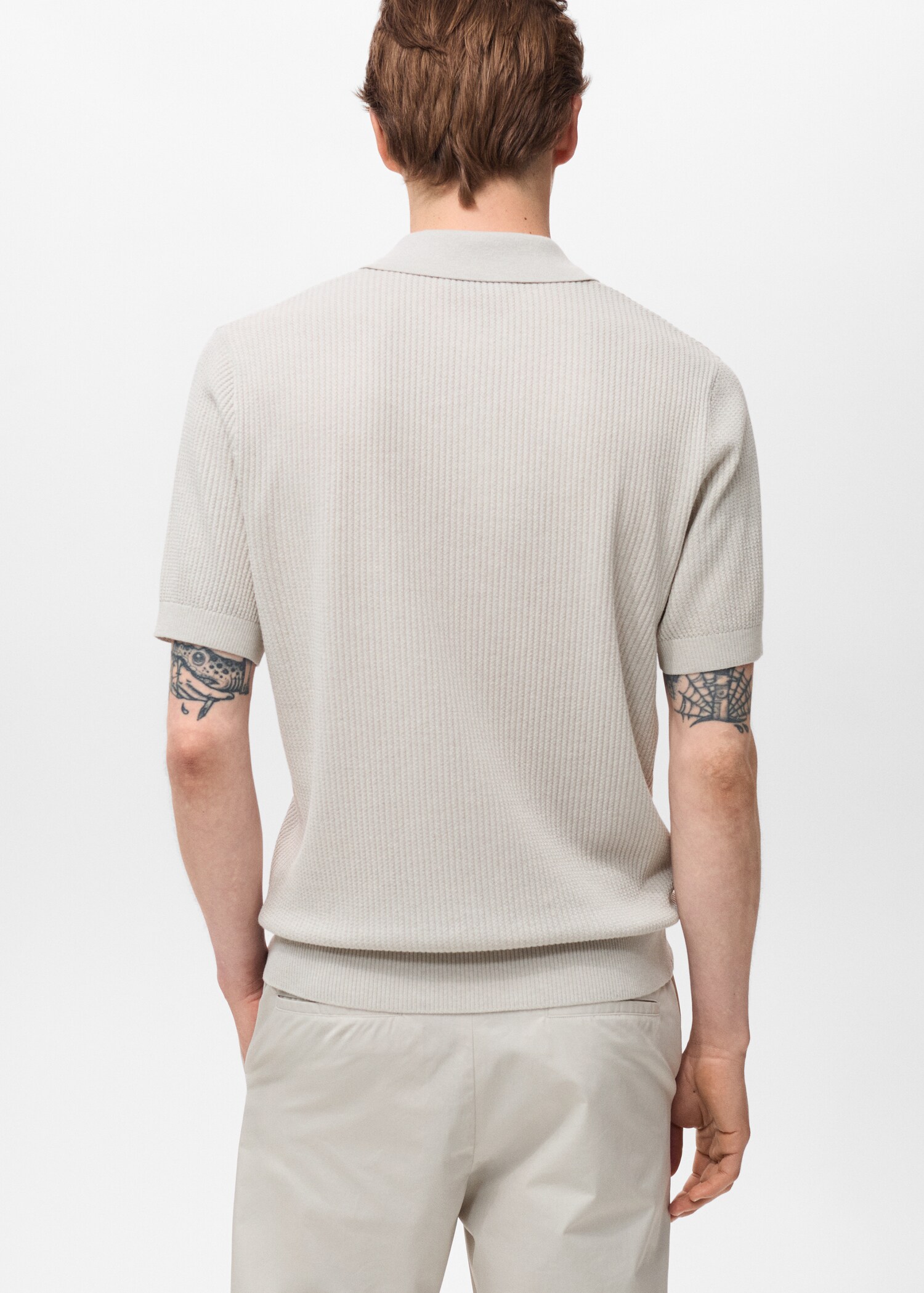 Rippstrick-Poloshirt - Rückseite des Artikels