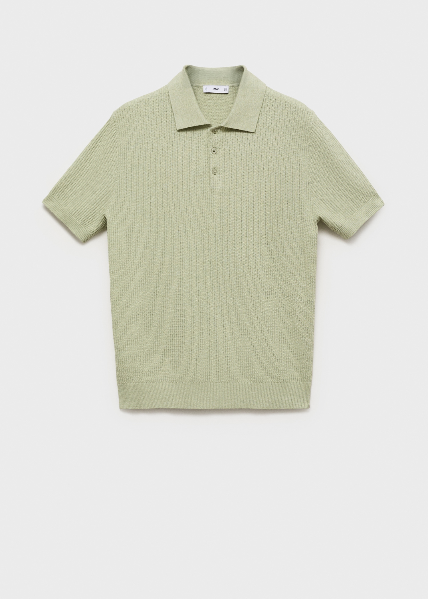 Ribbed knit polo shirt - Article without model