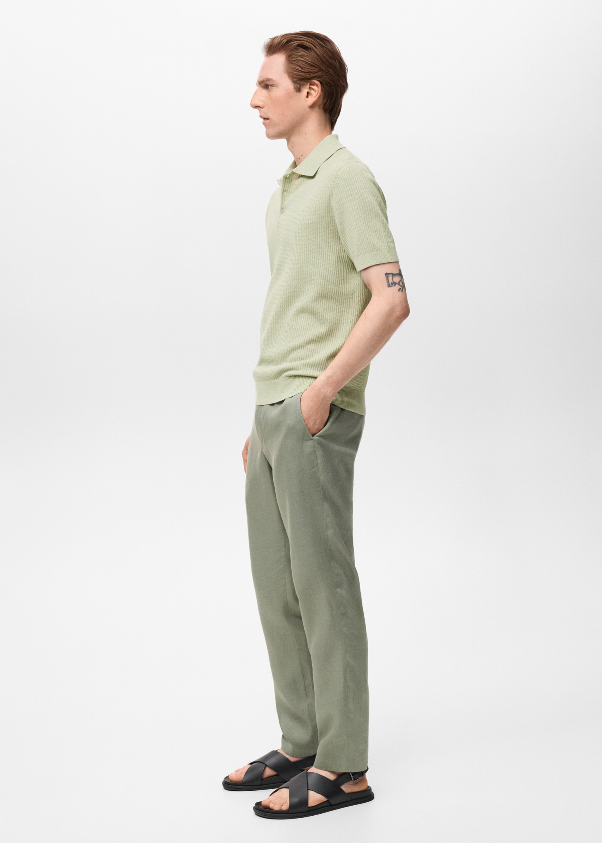 Geribd gebreid poloshirt - Detail van het artikel 2
