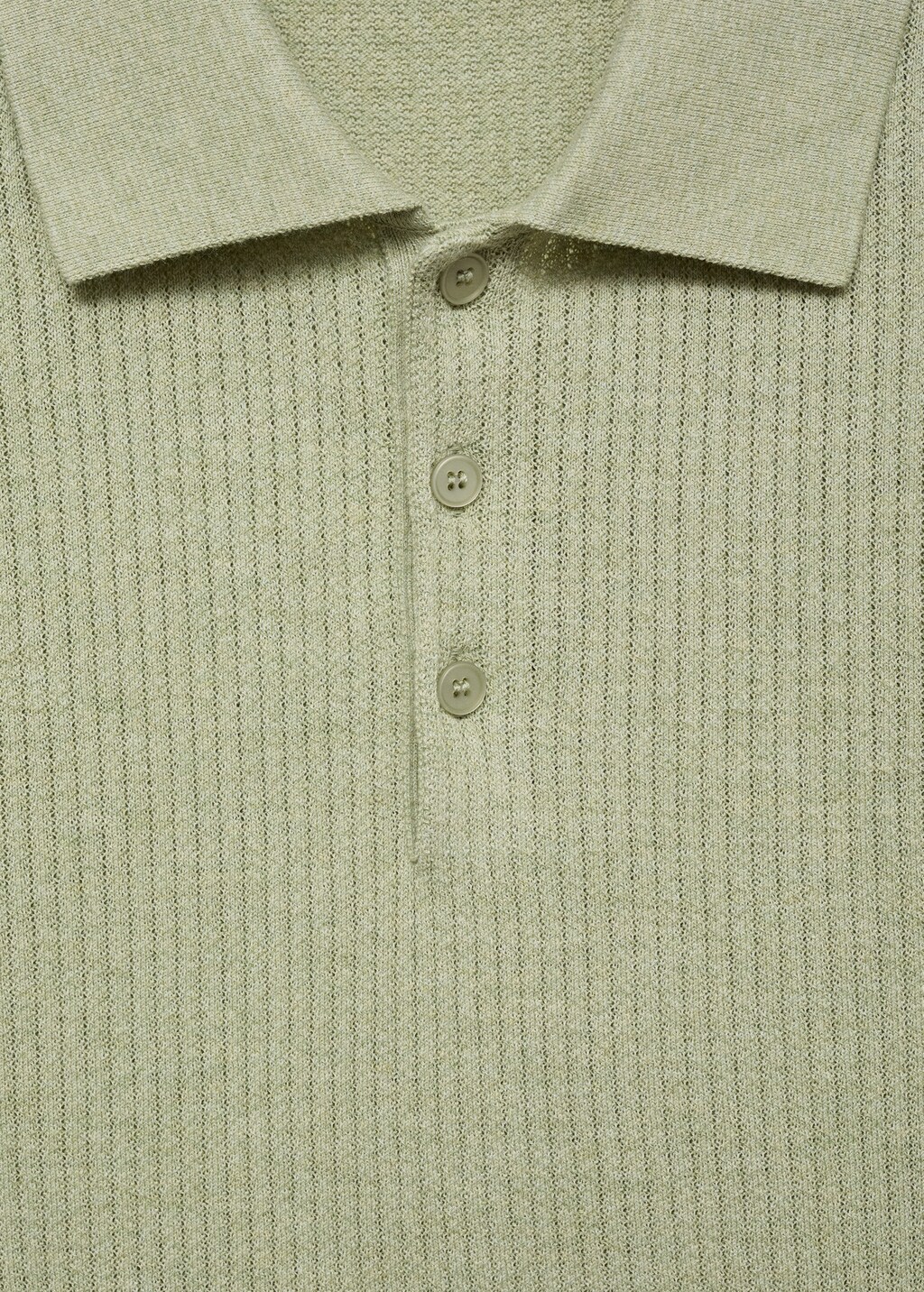 Ribbed knit polo shirt