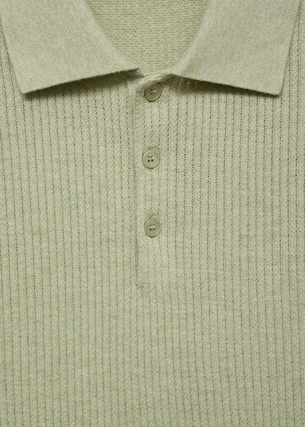Ribbed knit polo shirt