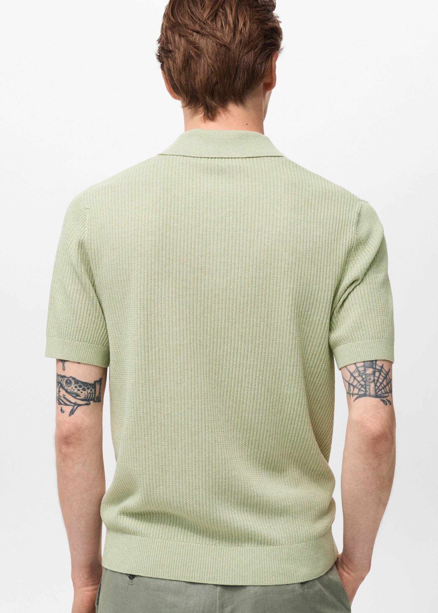 Rippstrick-Poloshirt - Rückseite des Artikels