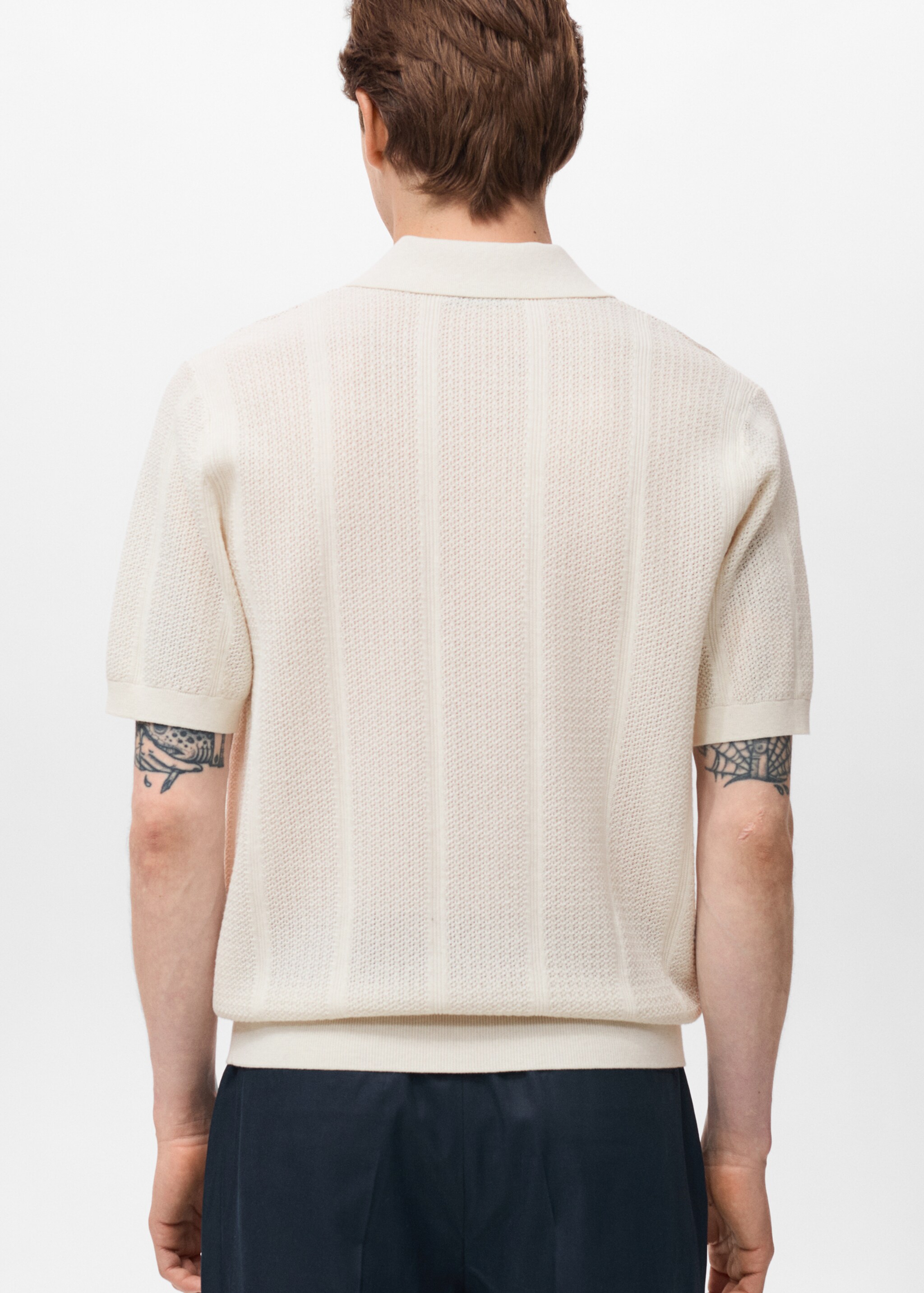 Katoenen ajour poloshirt - Achterkant van het artikel
