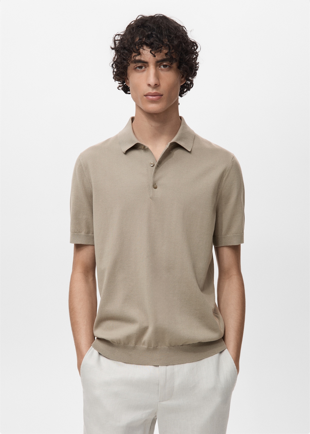 100% cotton fine-knit polo shirt