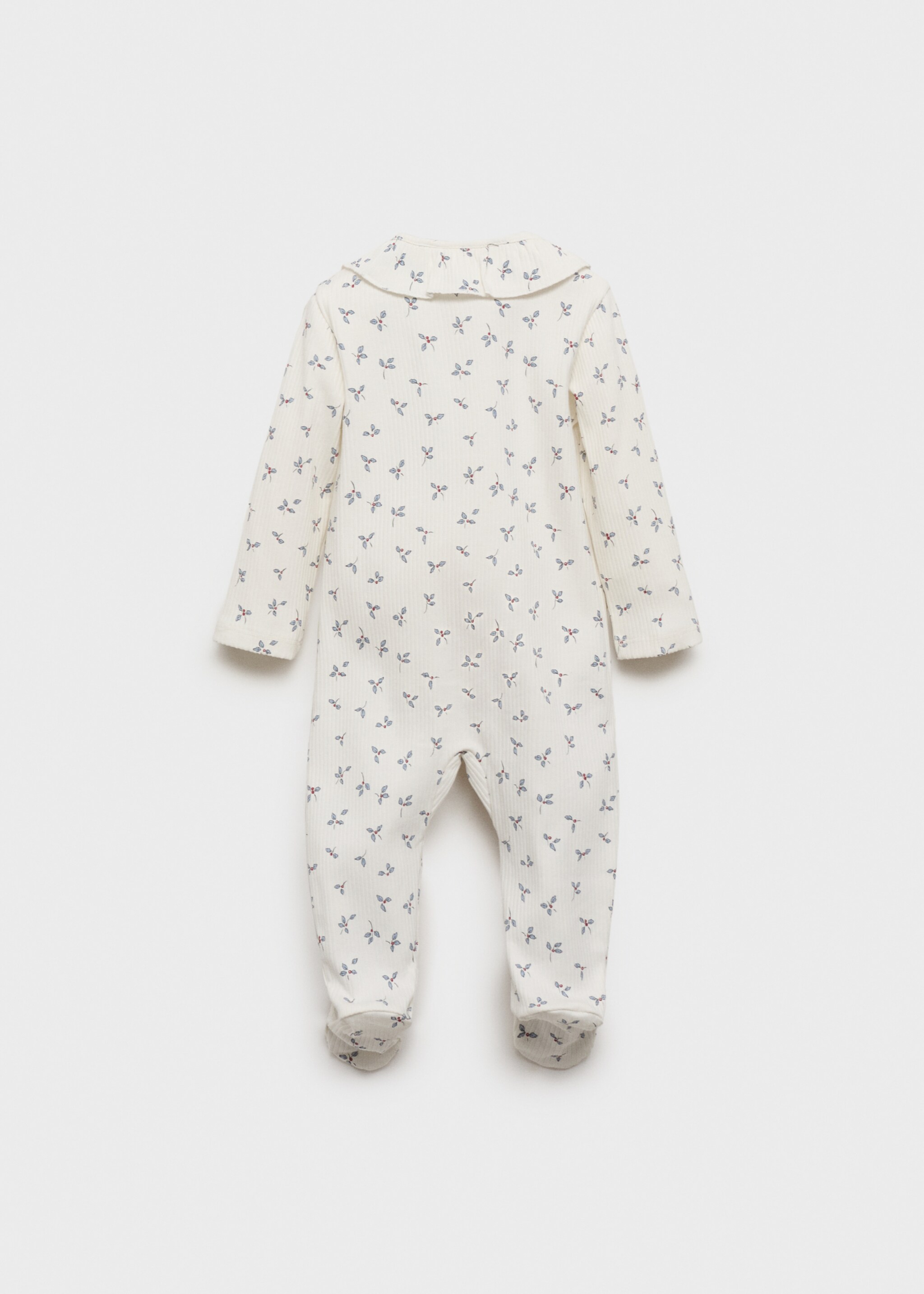 Pajama flowers baby neck - Reverse of the article