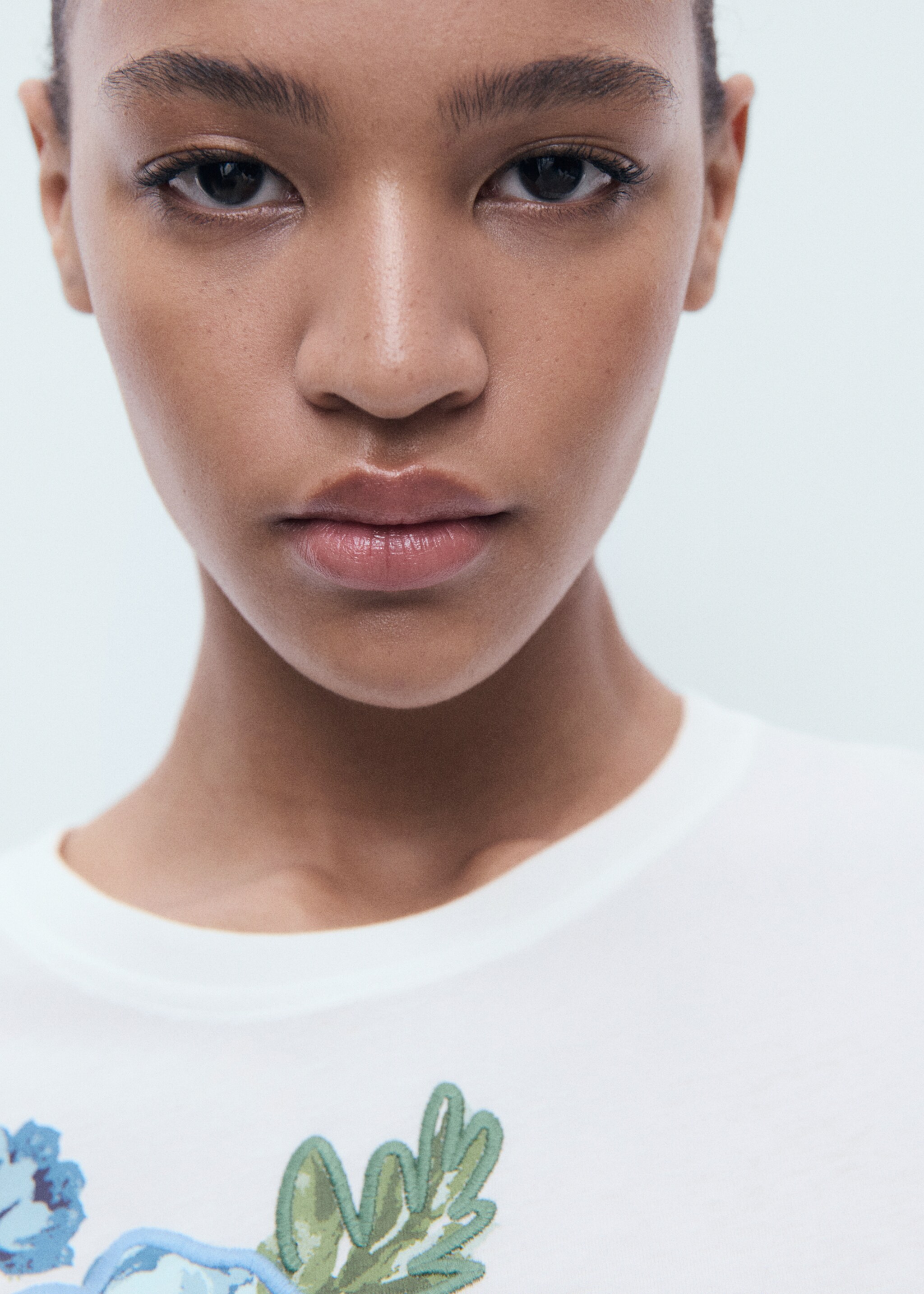 Floral-print cotton t-shirt - Details of the article 1
