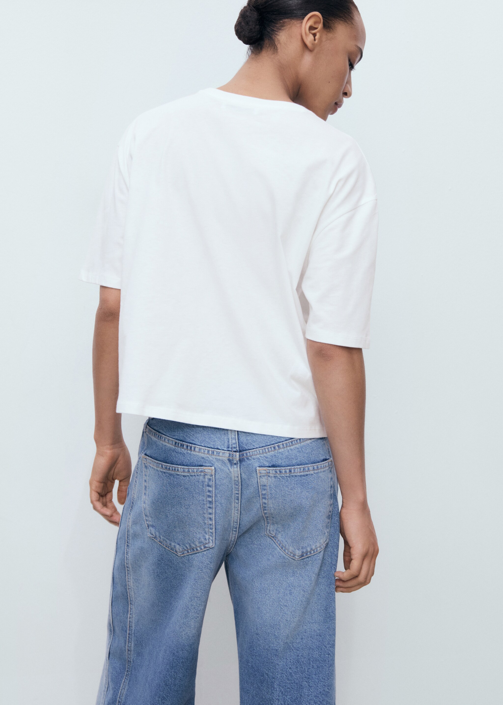 Floral-print cotton t-shirt - Reverse of the article