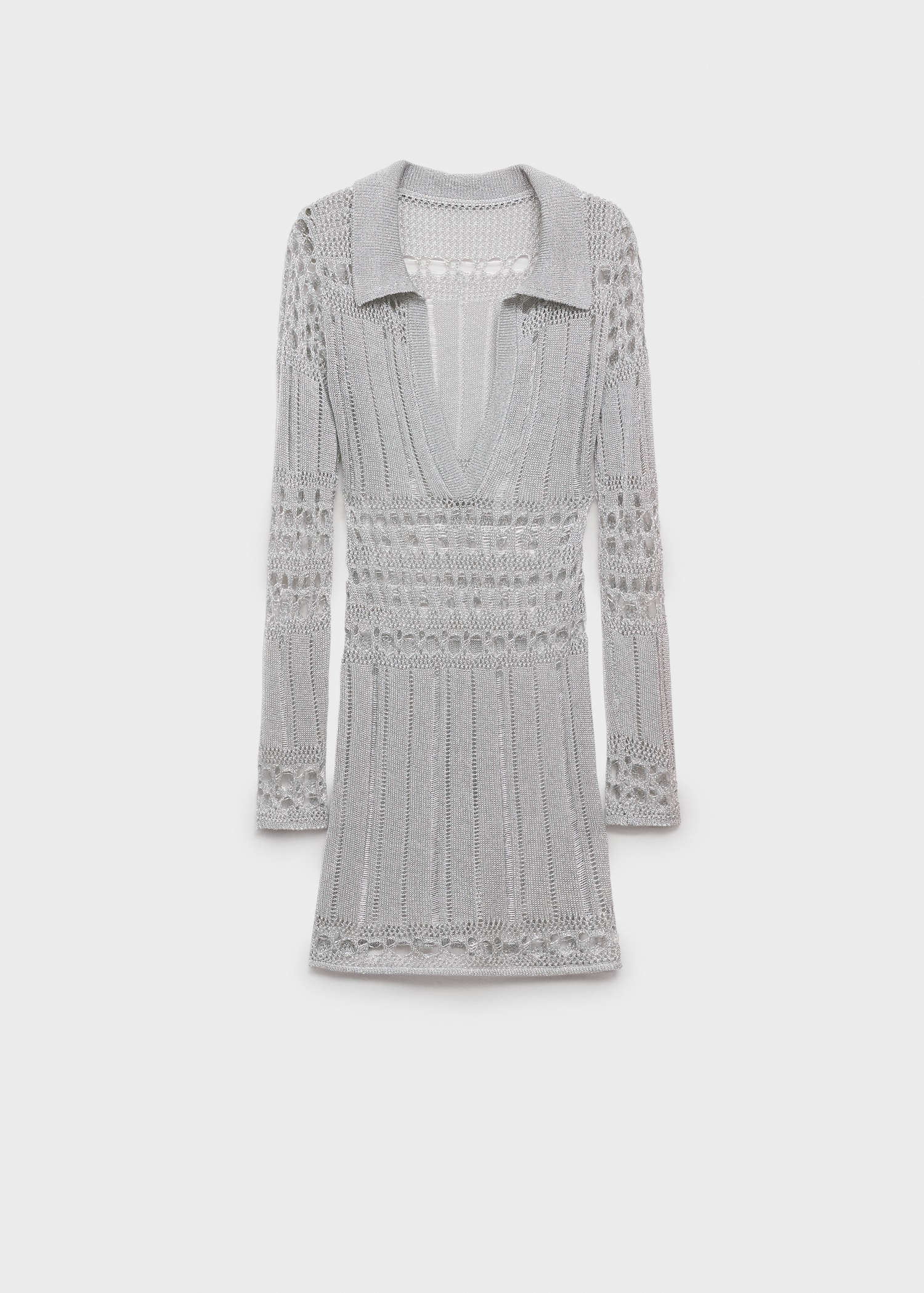 Kurzes Lurex-Kleid mit durchbrochenen Details - Artikel ohne Model