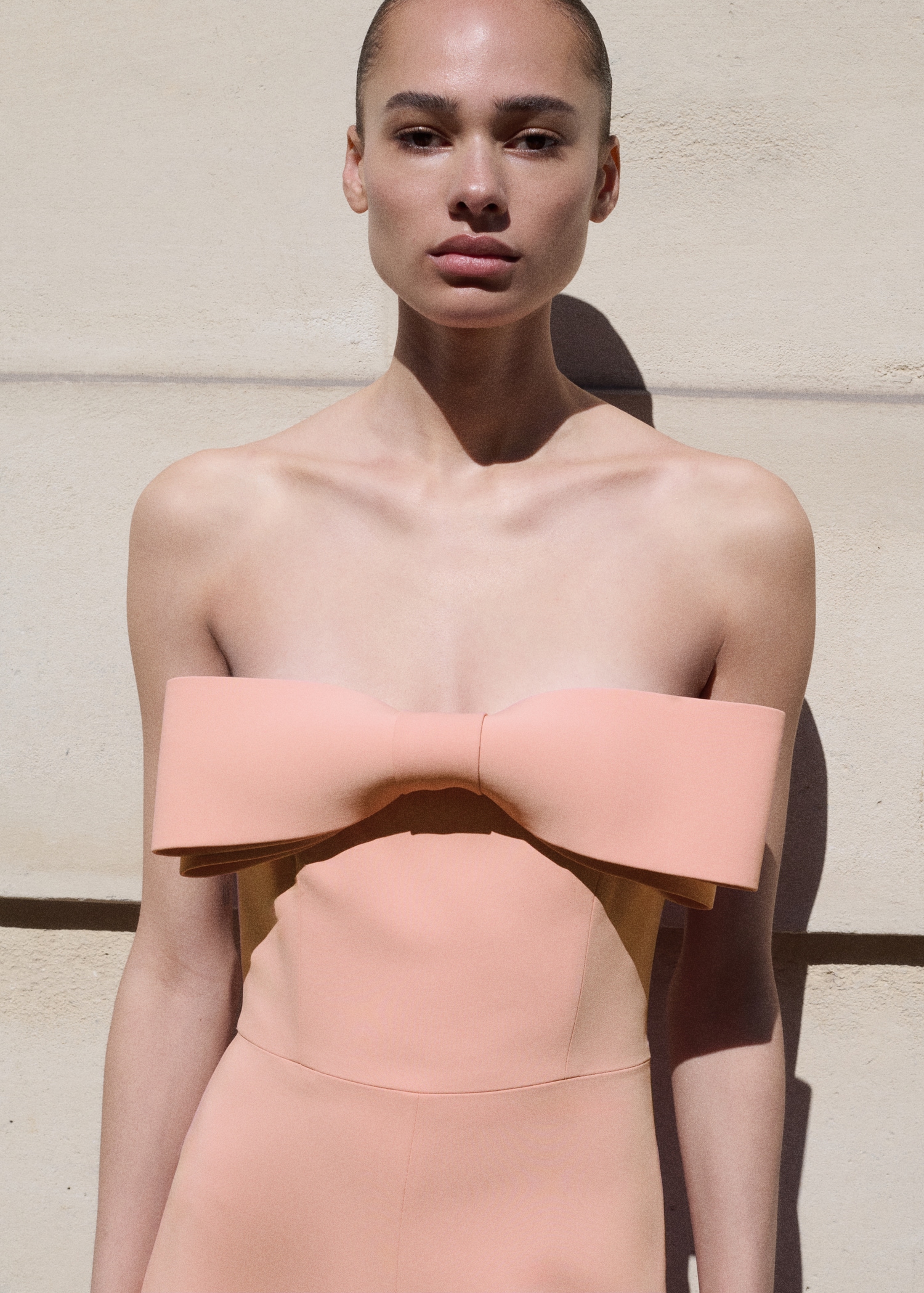 Strapless jumpsuit with bow neckline Women MANGO United