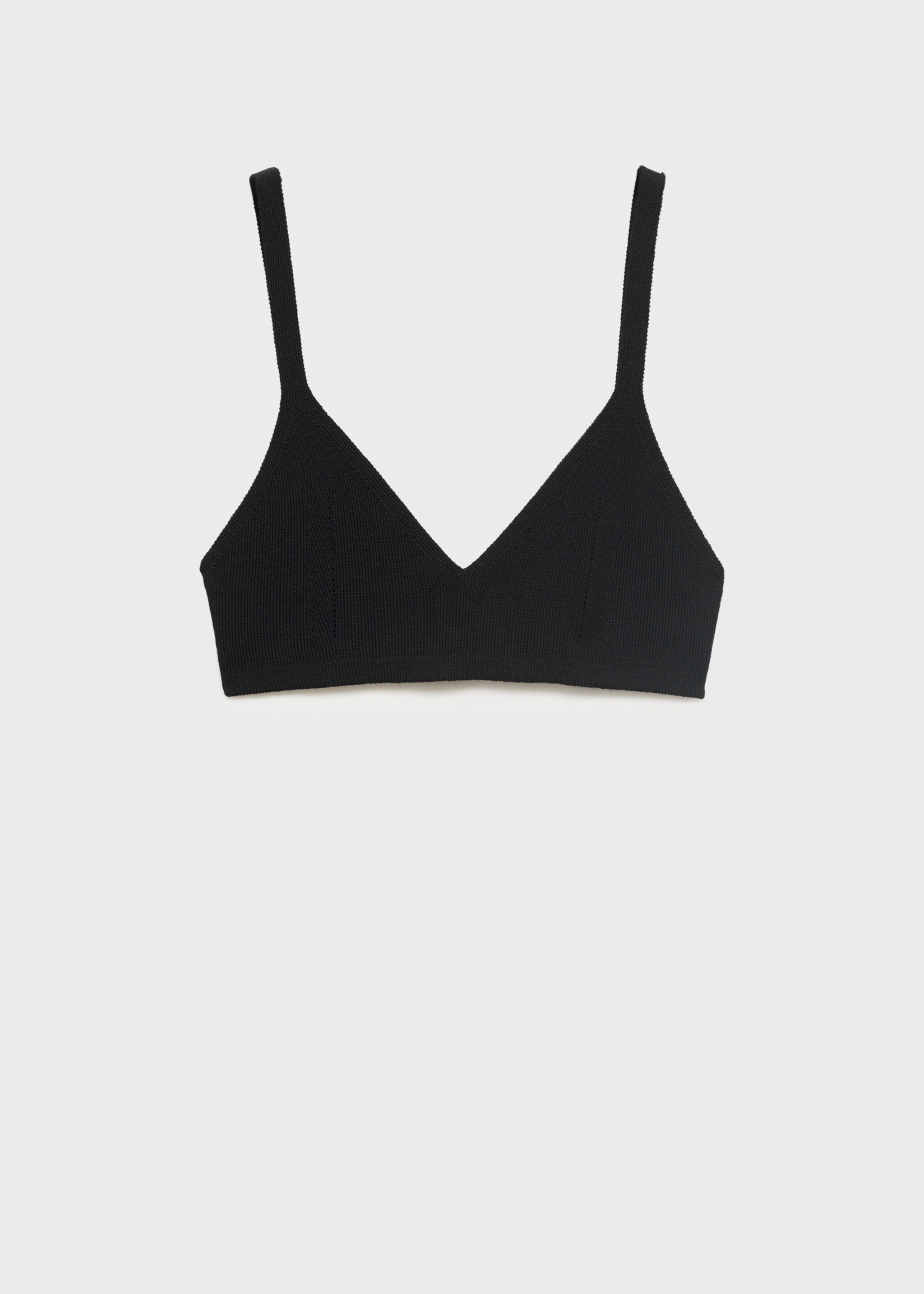 Knitted crop top - Article without model, Black. Ref: 17031267-00.