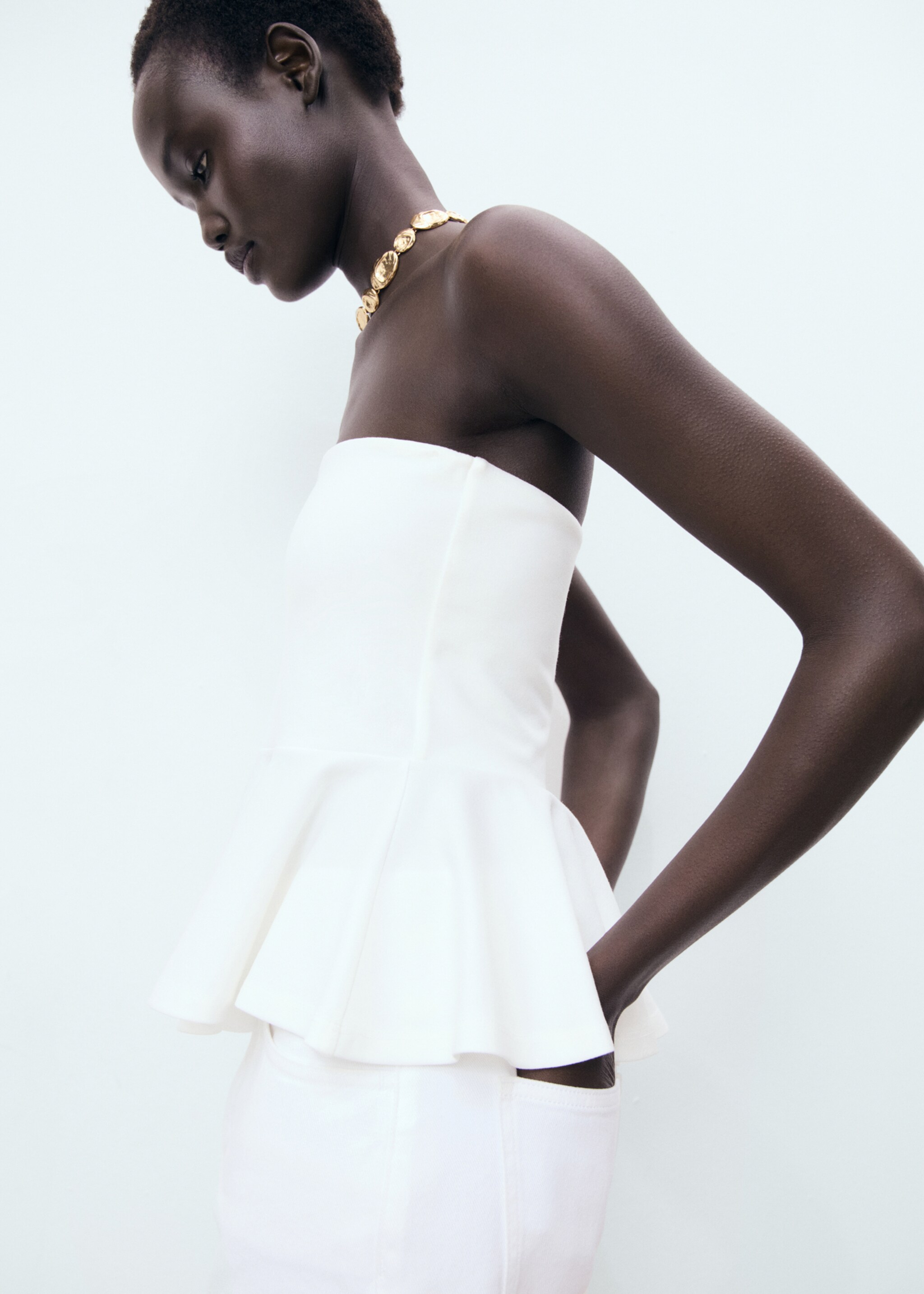 Strapless peplum top - Medium plane
