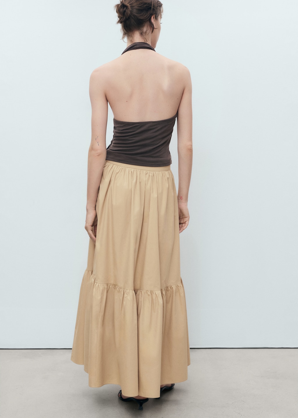 Long cotton A-line skirt - image 3
