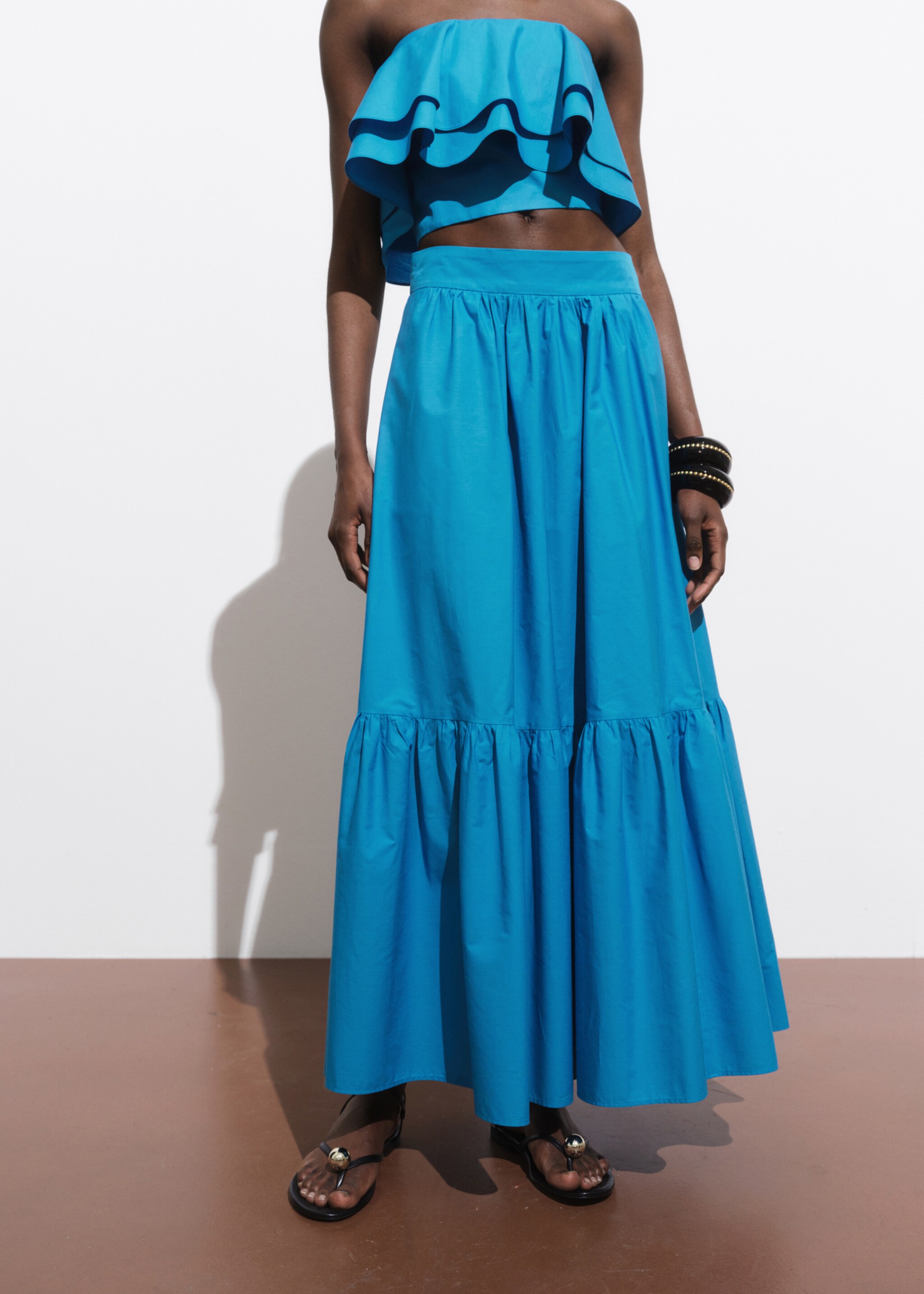 Long gathered skirt - Medium plane