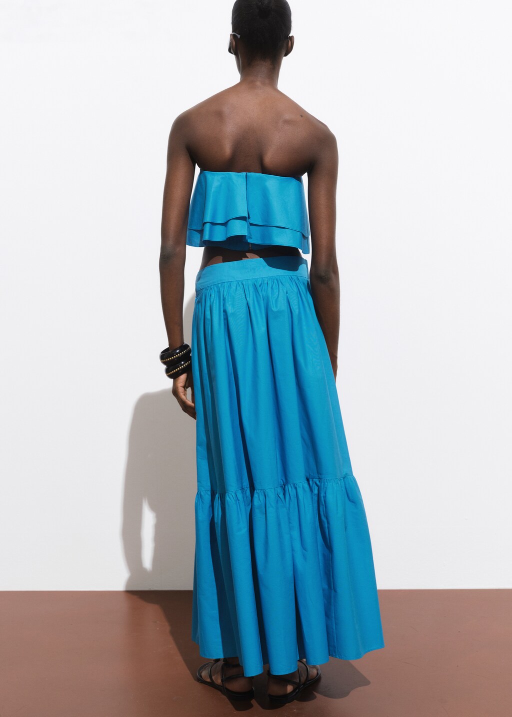 Mango Long cotton A-line skirt