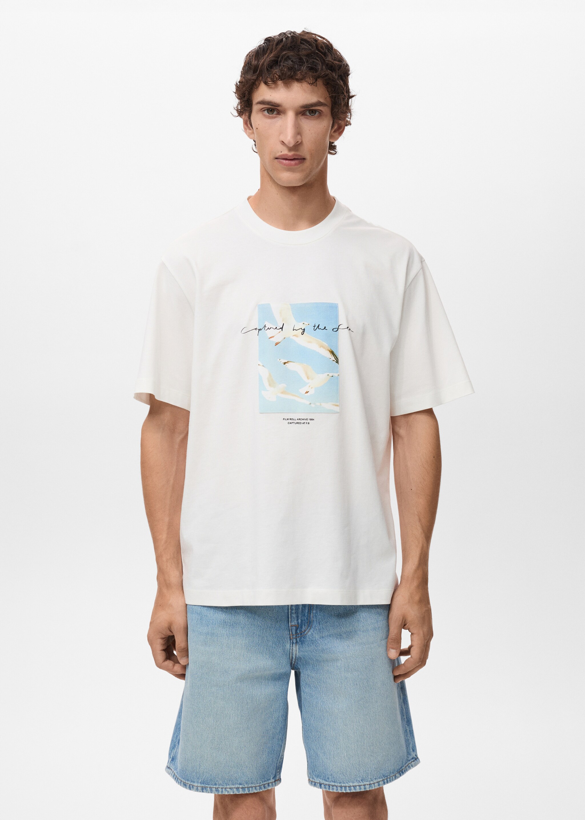 T-shirt met bedrukte patch - Middenvlak